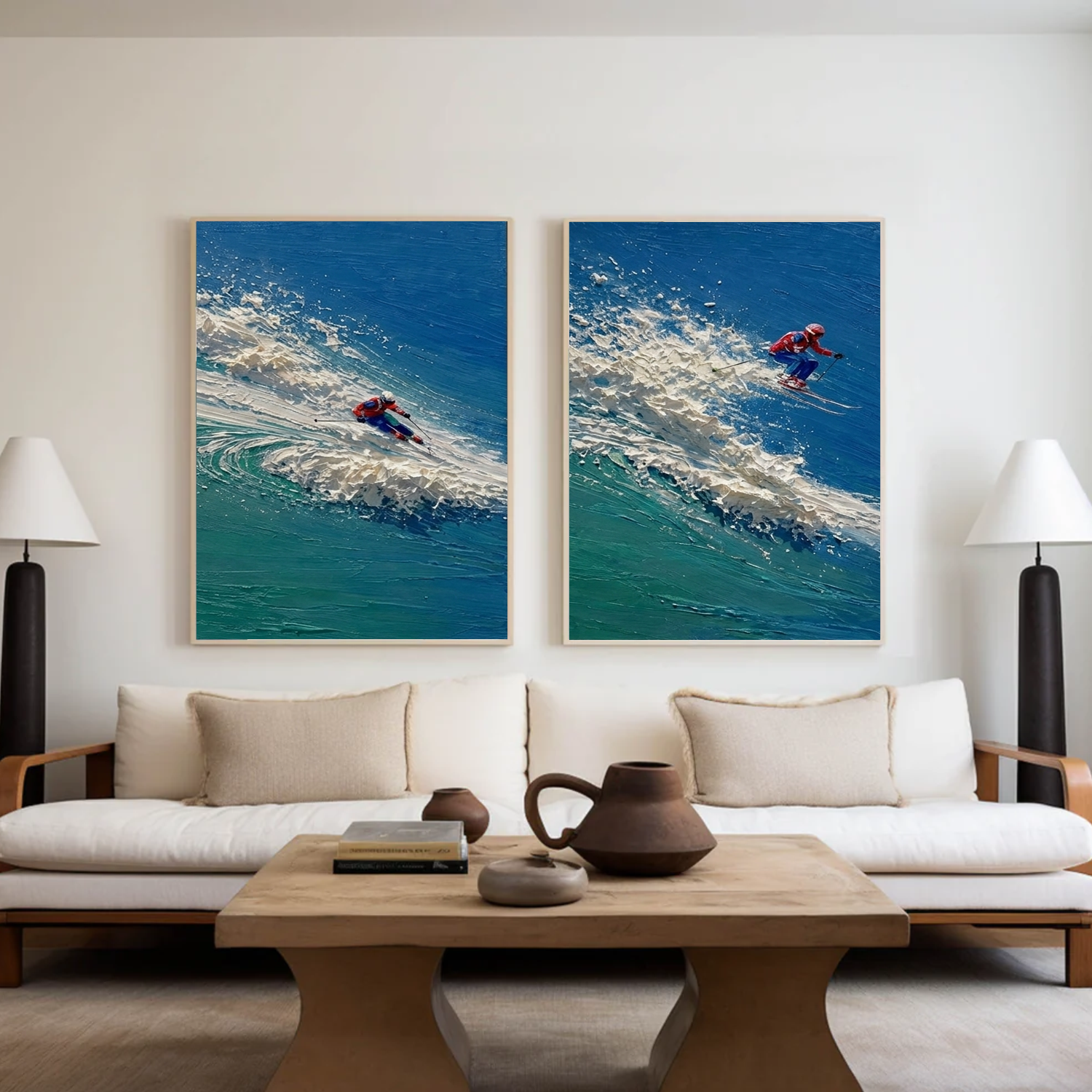 Surfing Sport Textured Wall Art Set of 2 #SA094