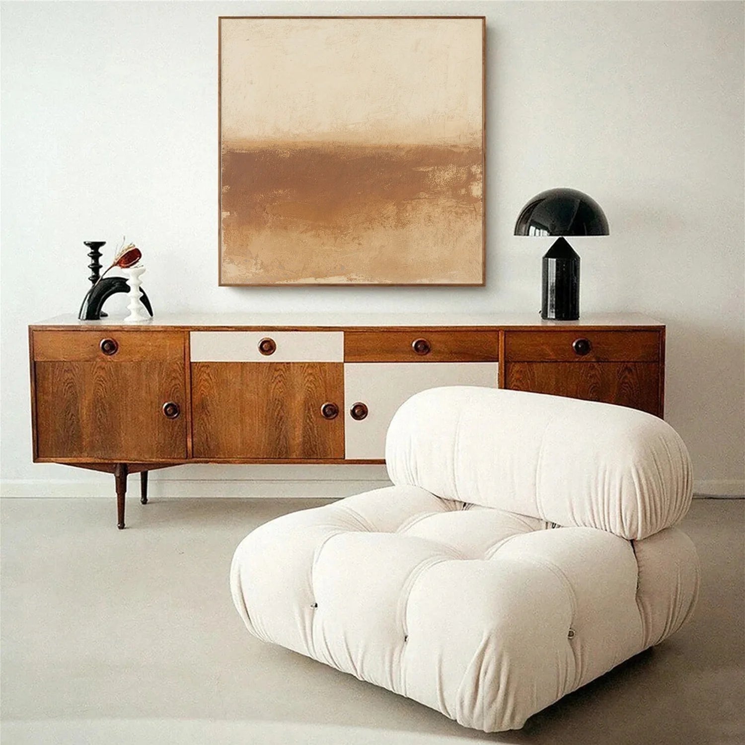 Beige and Brown Abstract Canvas Art #WS763