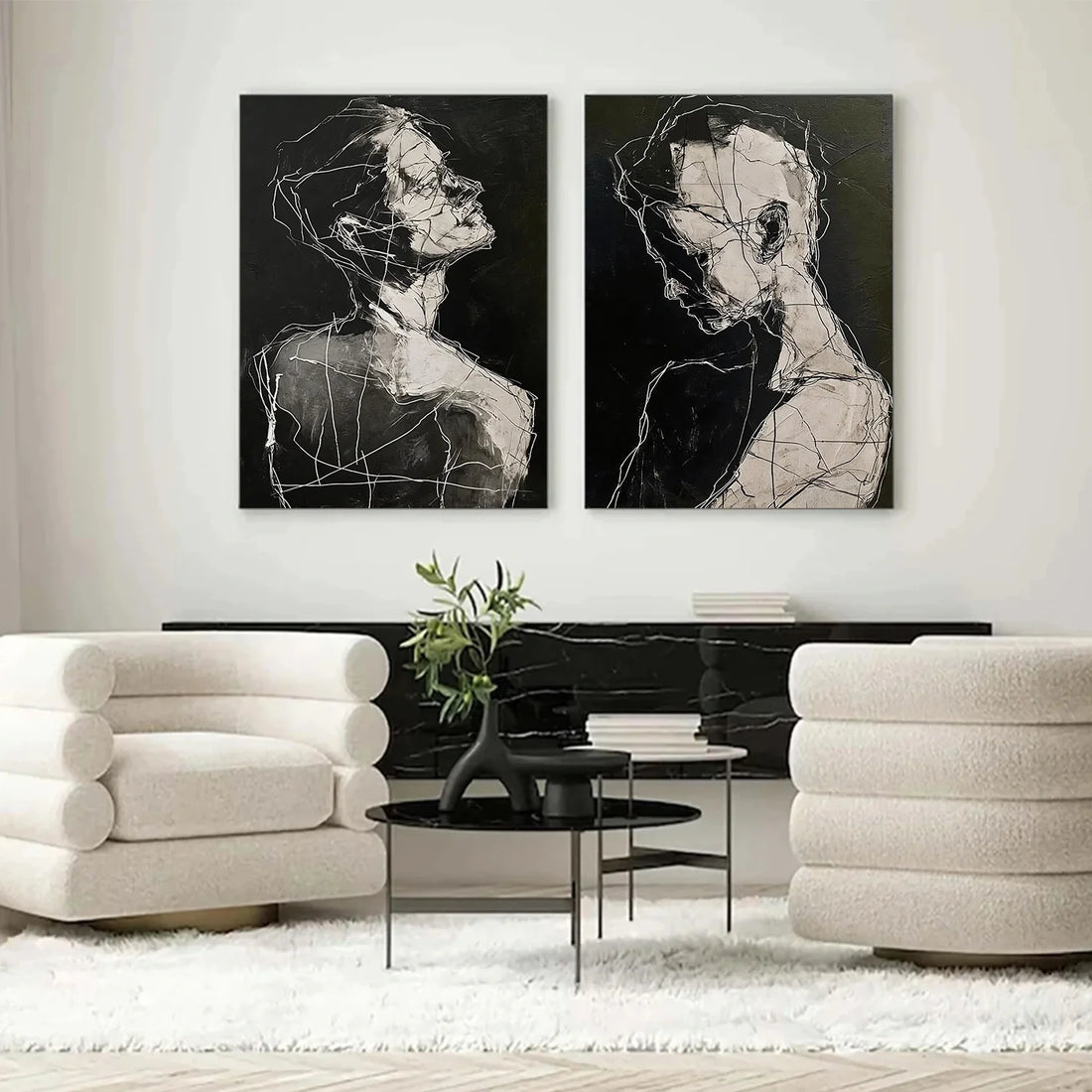 Abstract Portrait Wall Art Set of 2 #AP110