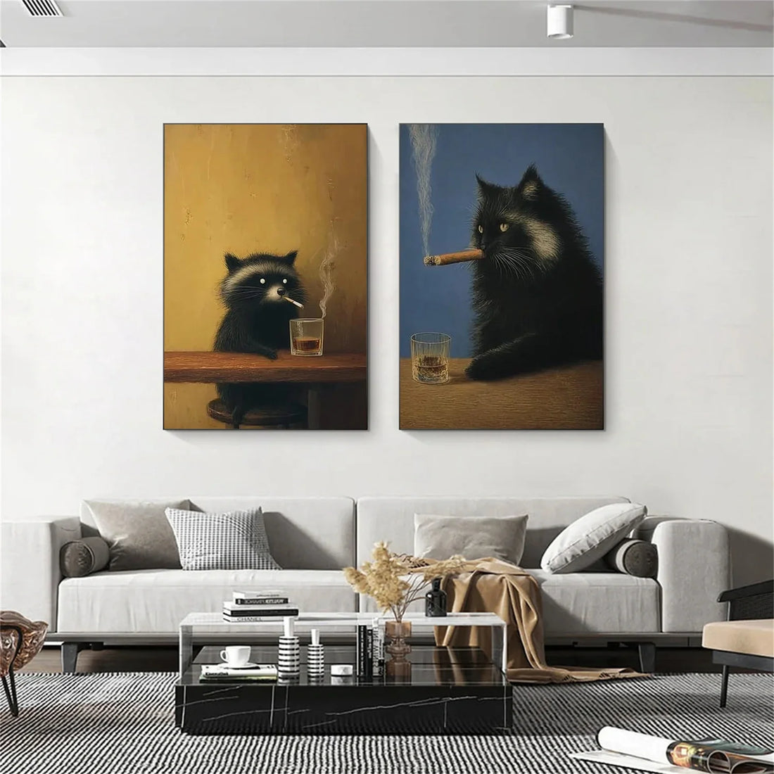 Abstract Animal Wall Art Set of 2 #AL203