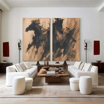 Abstract Animal Horse Wall Art Set of 2 #AL177