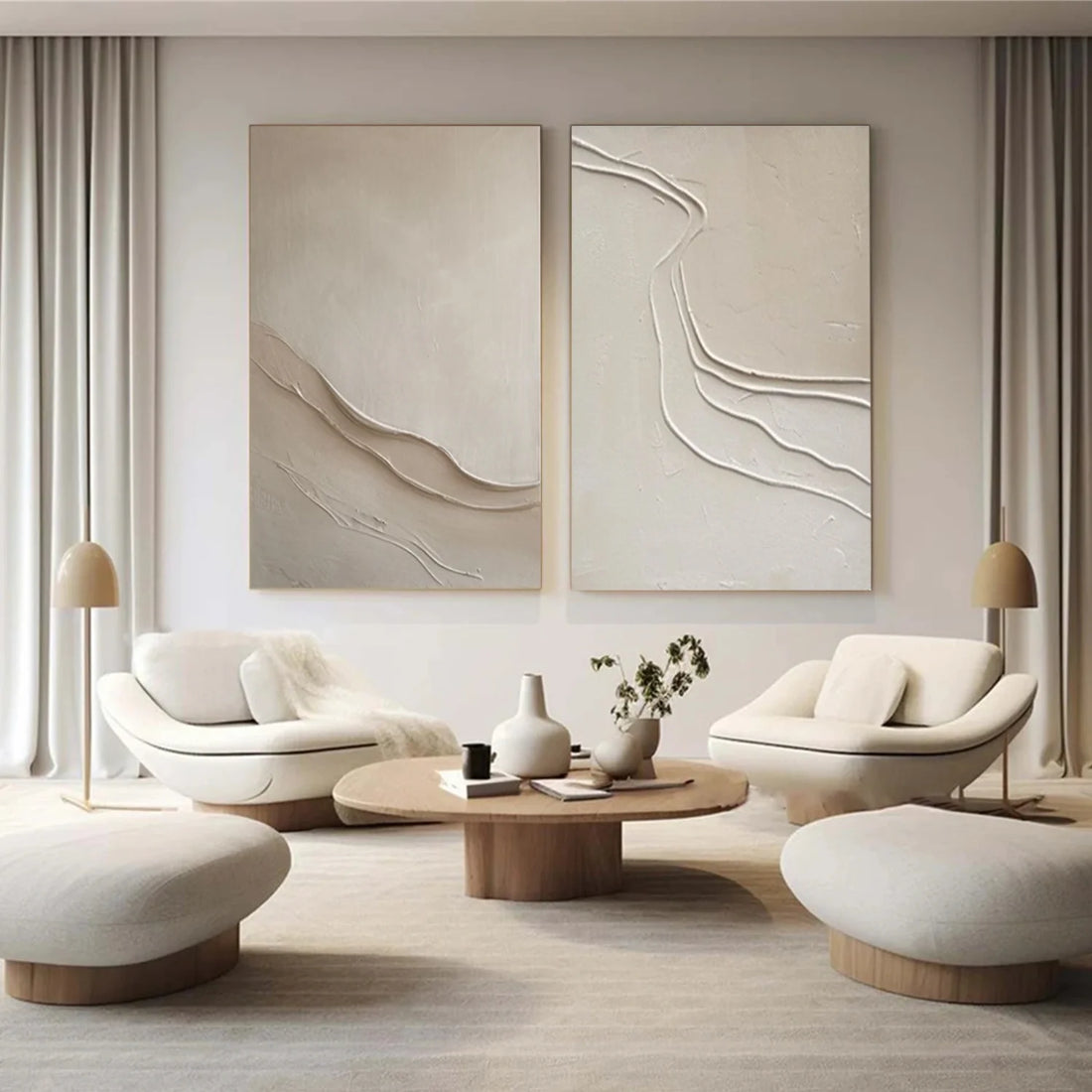 Minimalist Textured Canvas Art Set of 2 #MM376