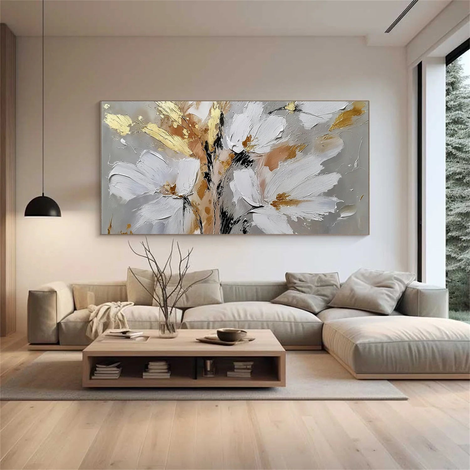 Flower & Tree Abstract Textured Wall Art #ML227