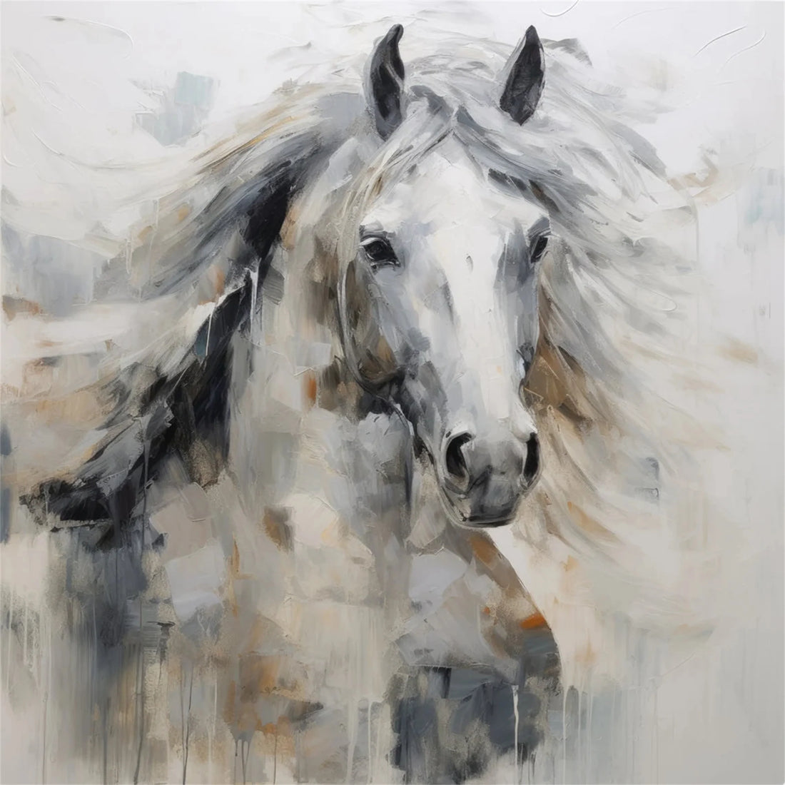 Colorful Horse Abstract Animal Wall Art #AL008