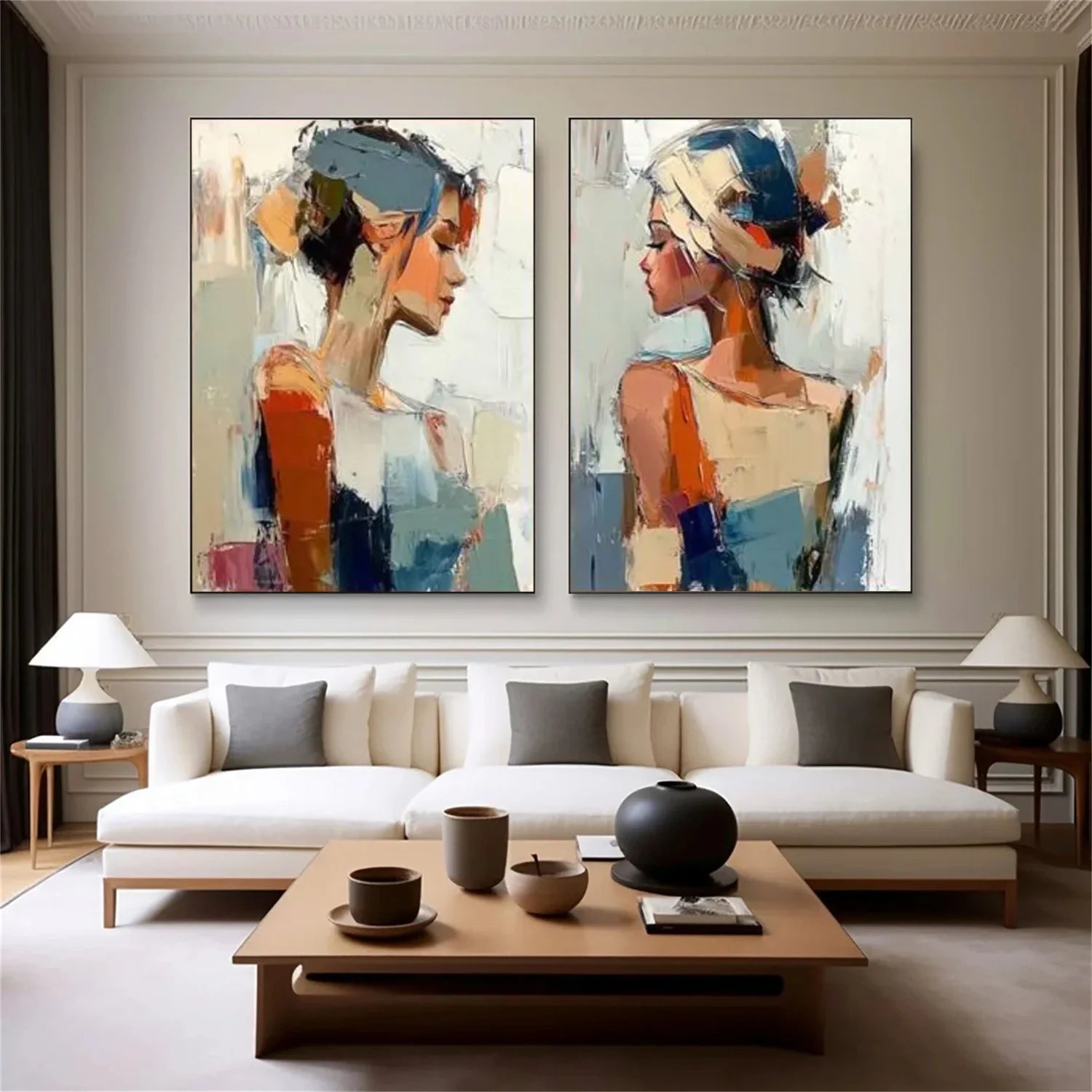 Abstract Portrait Wall Art Set of 2 #AP085