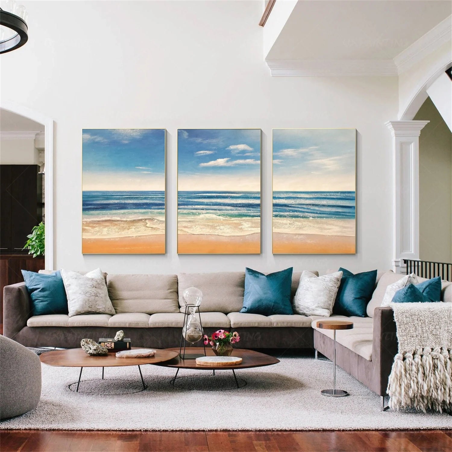 Sea & Sky Abstract Wall Art Set of 3 #MS239