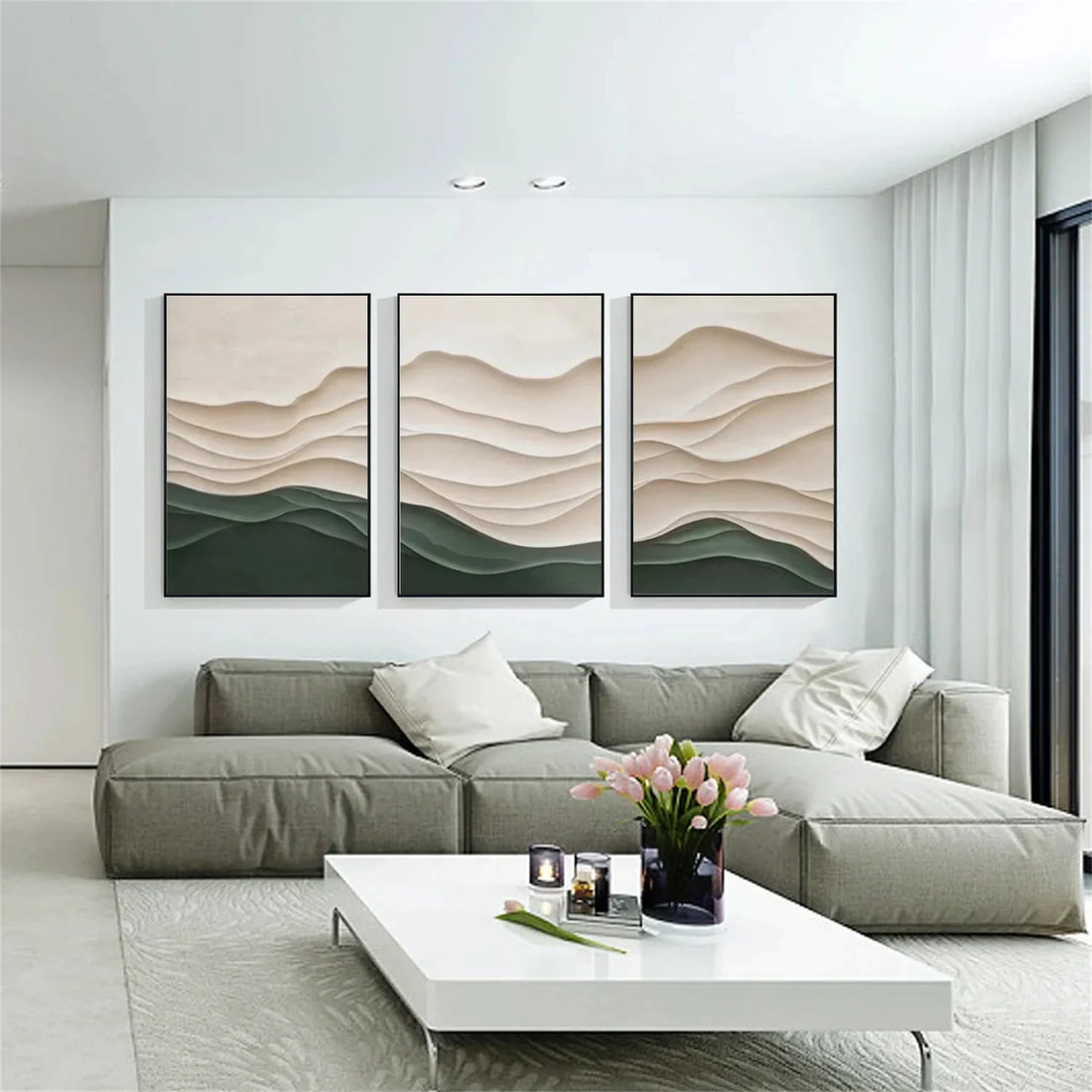 Minimalist Textured Canvas Art Set of 3 #MM290
