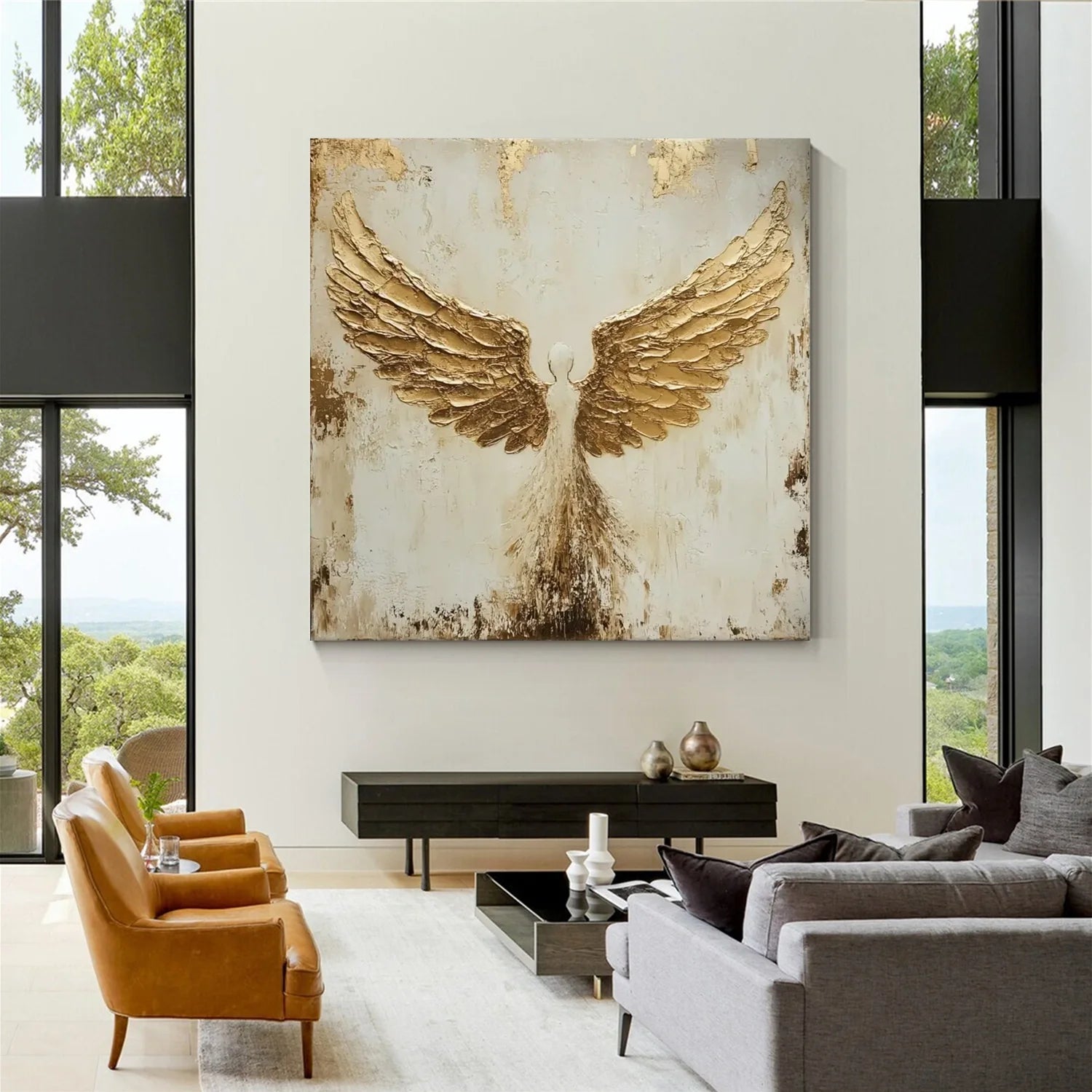 Abstract Angel Wing Textured Painting #AP045