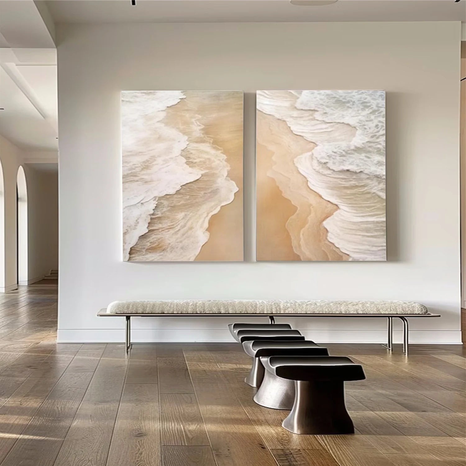 Sea & Sky Abstract Textured Wall Art Set of 2 #MS218