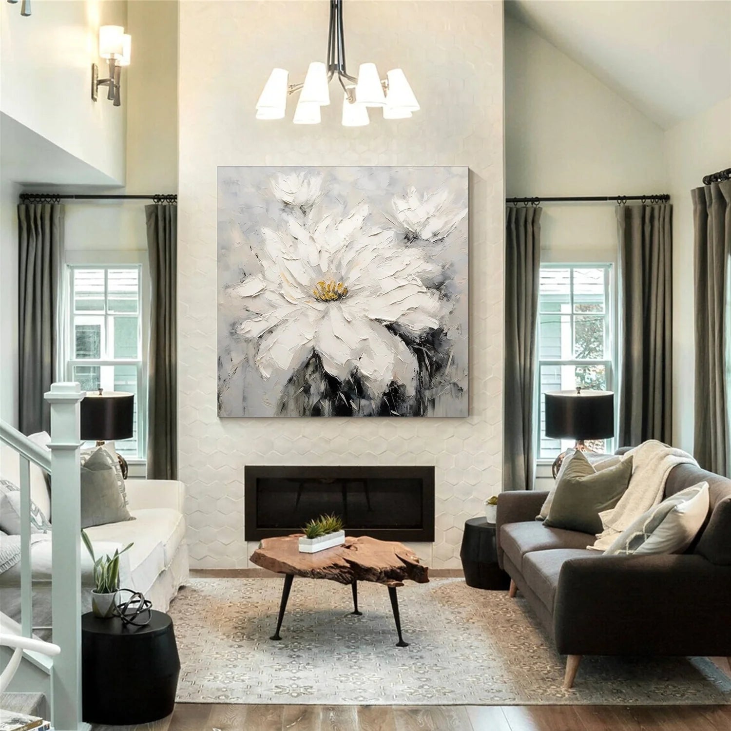 Flower & Tree Abstract Textured Wall Art #ML109