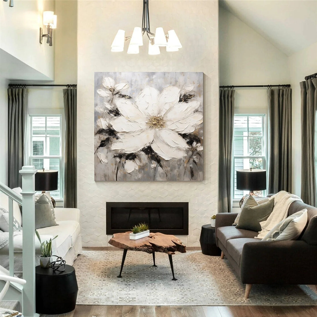Flower & Tree Abstract Textured Wall Art #ML108