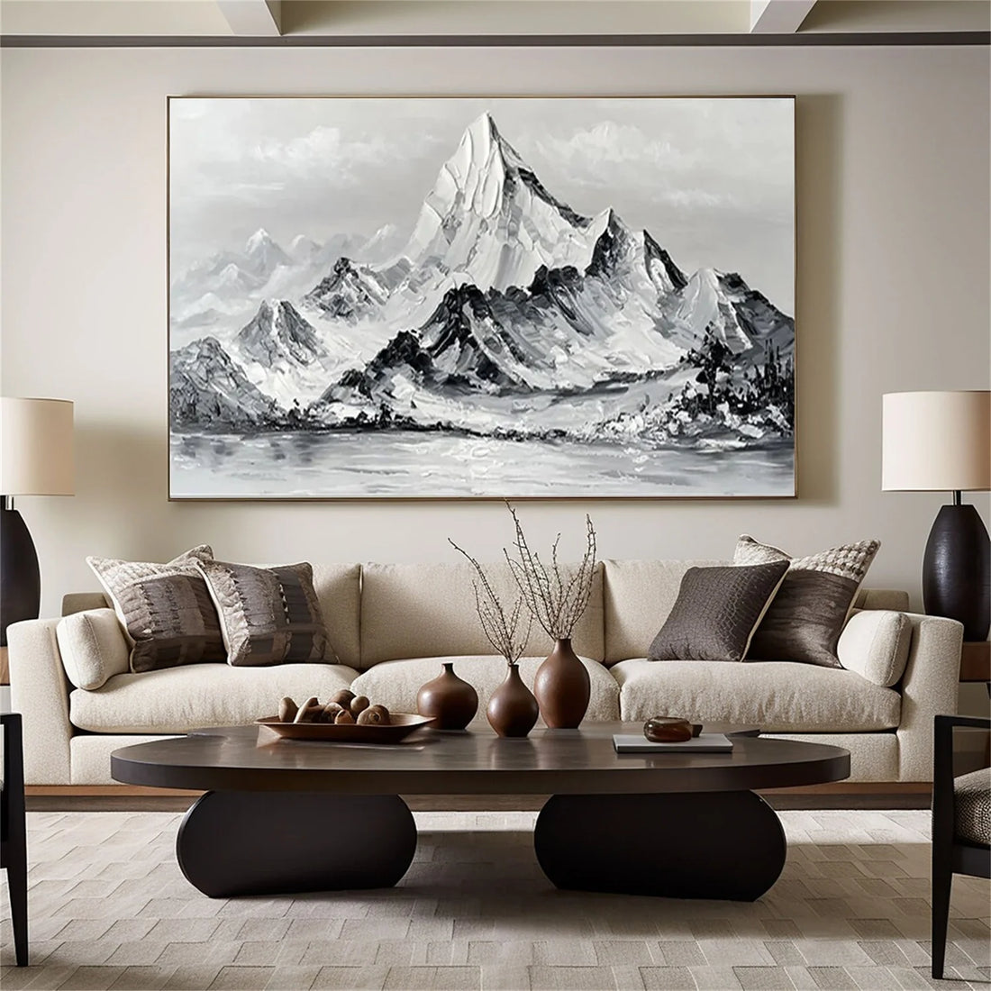 Minimalist Mountain Textured Canvas Art #MM262
