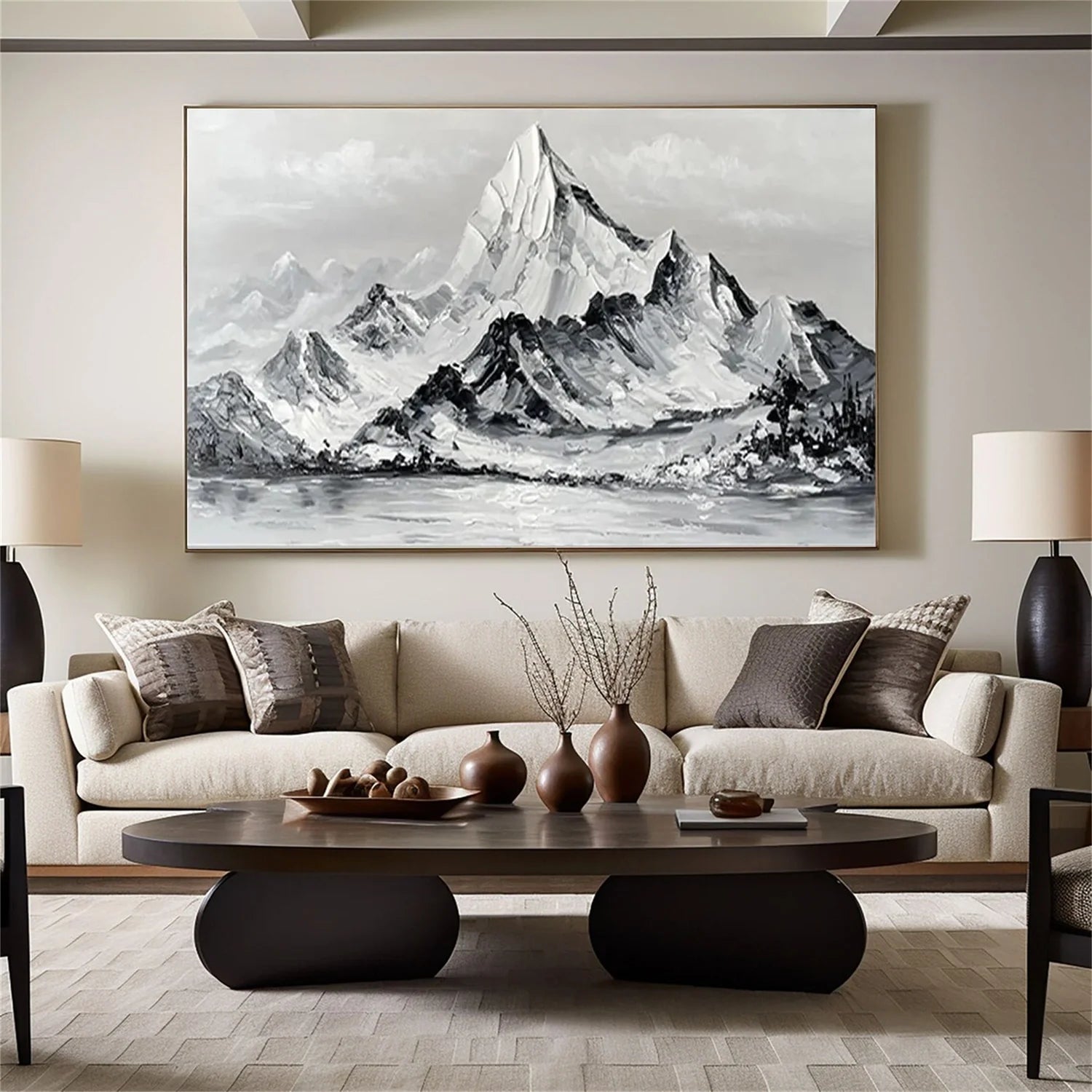 Minimalist Mountain Textured Canvas Art #MM262