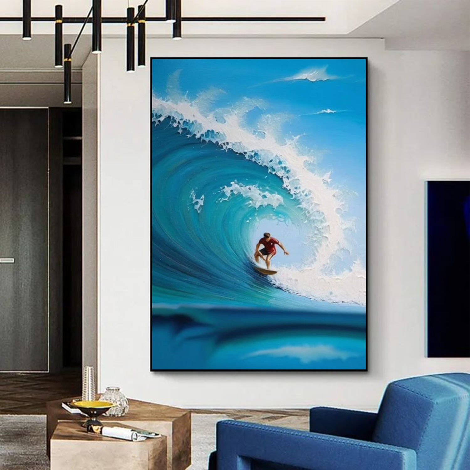 Surfing Sport Textured Wall Art #SA090