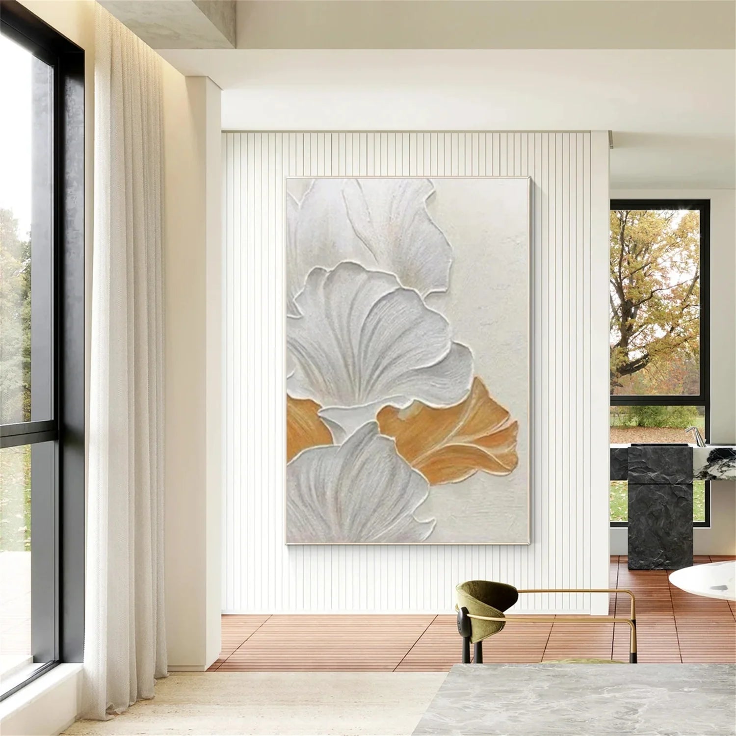 Flower & Tree Abstract Textured Wall Art #ML230