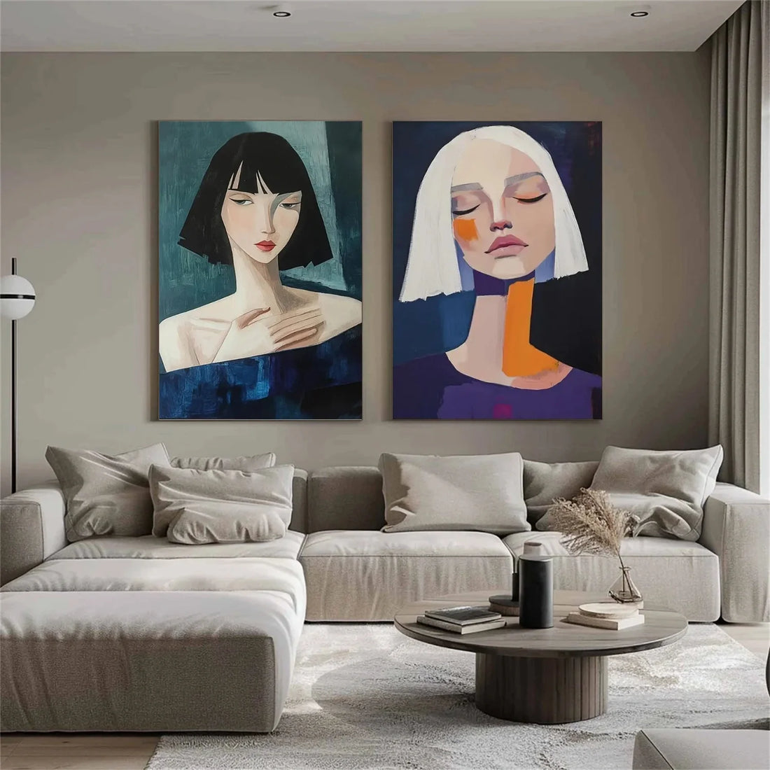 Abstract Portrait Wall Art Set of 2 #AP084