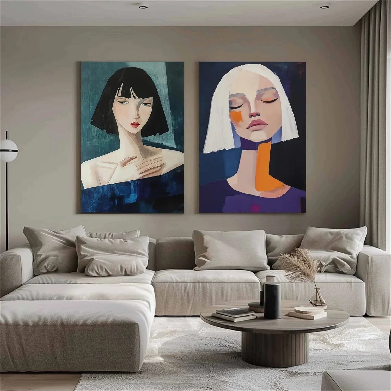 Abstract Portrait Wall Art Set of 2 #AP084