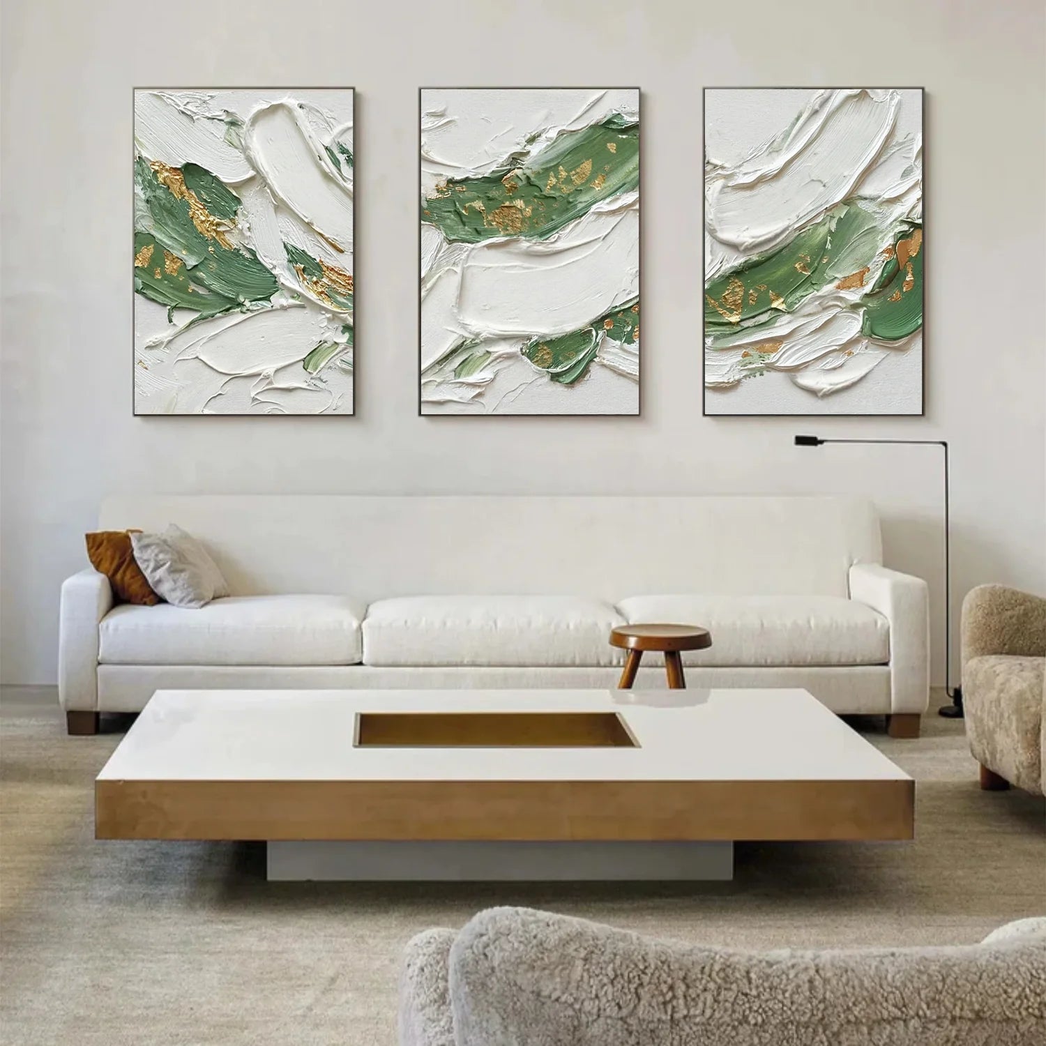 Abstract Textured Canvas Art Set of 3 #WS1003