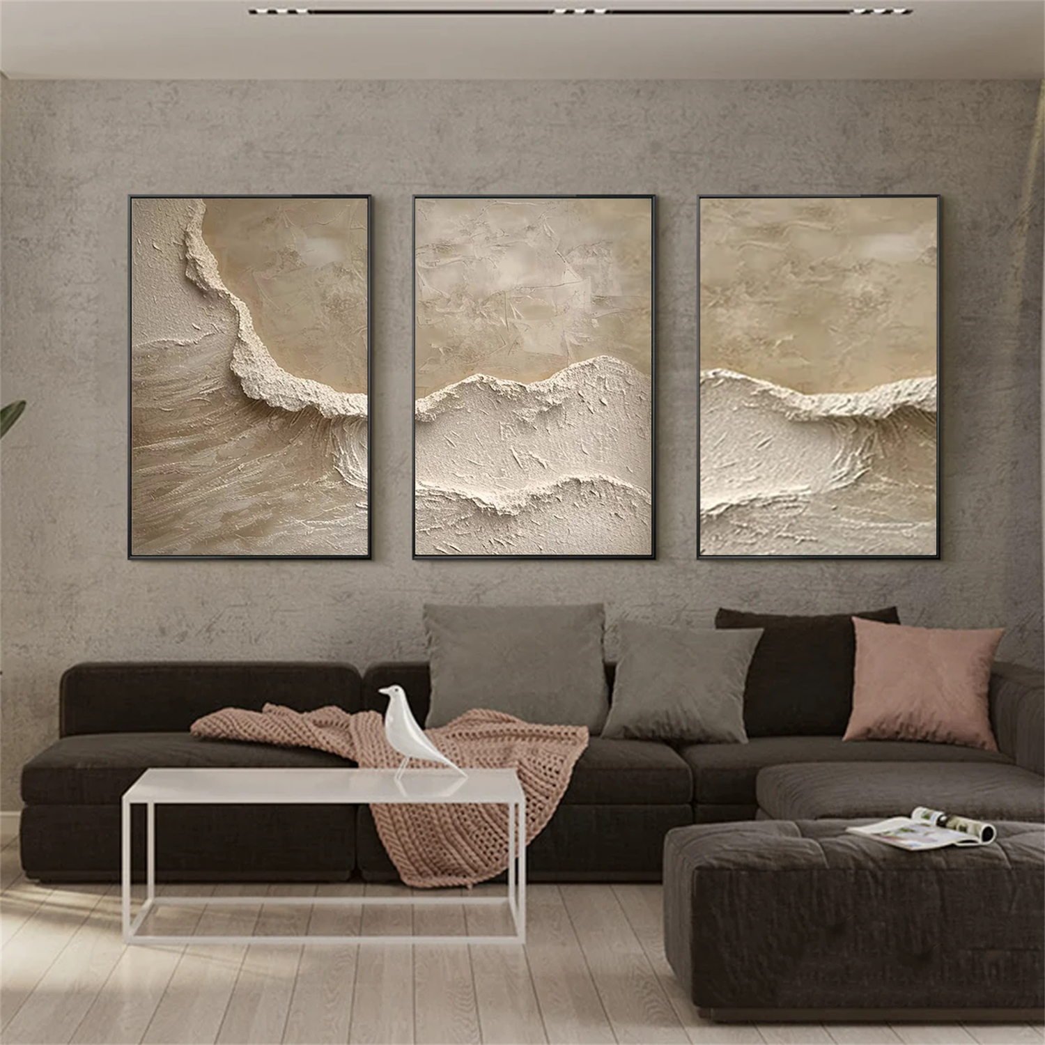 Minimalist Textured Canvas Art Set of 3 #MM257