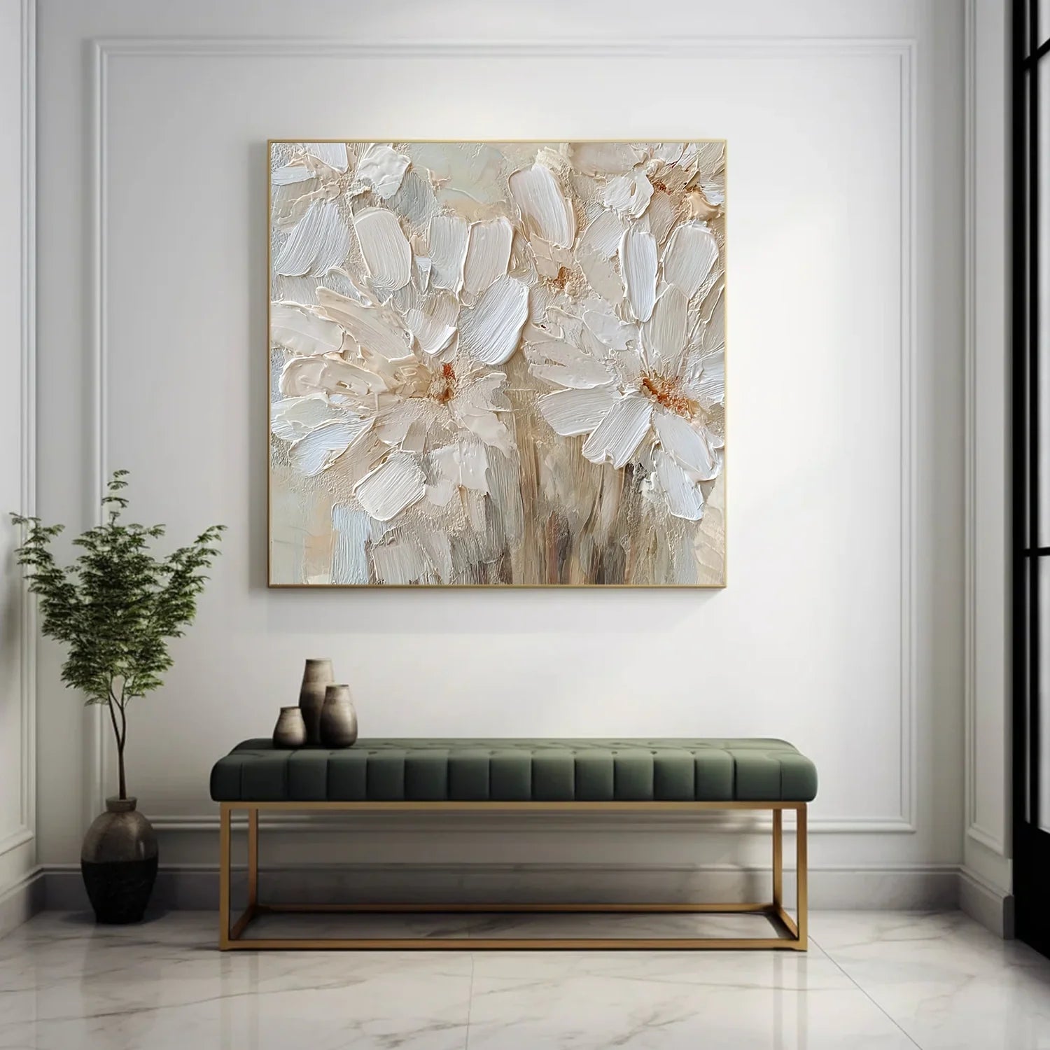 Flower & Tree Abstract Textured Wall Art #ML238