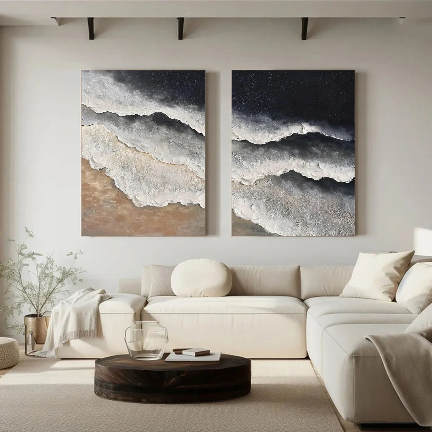 Sea & Sky Abstract Textured Wall Art Set of 2 #MS277
