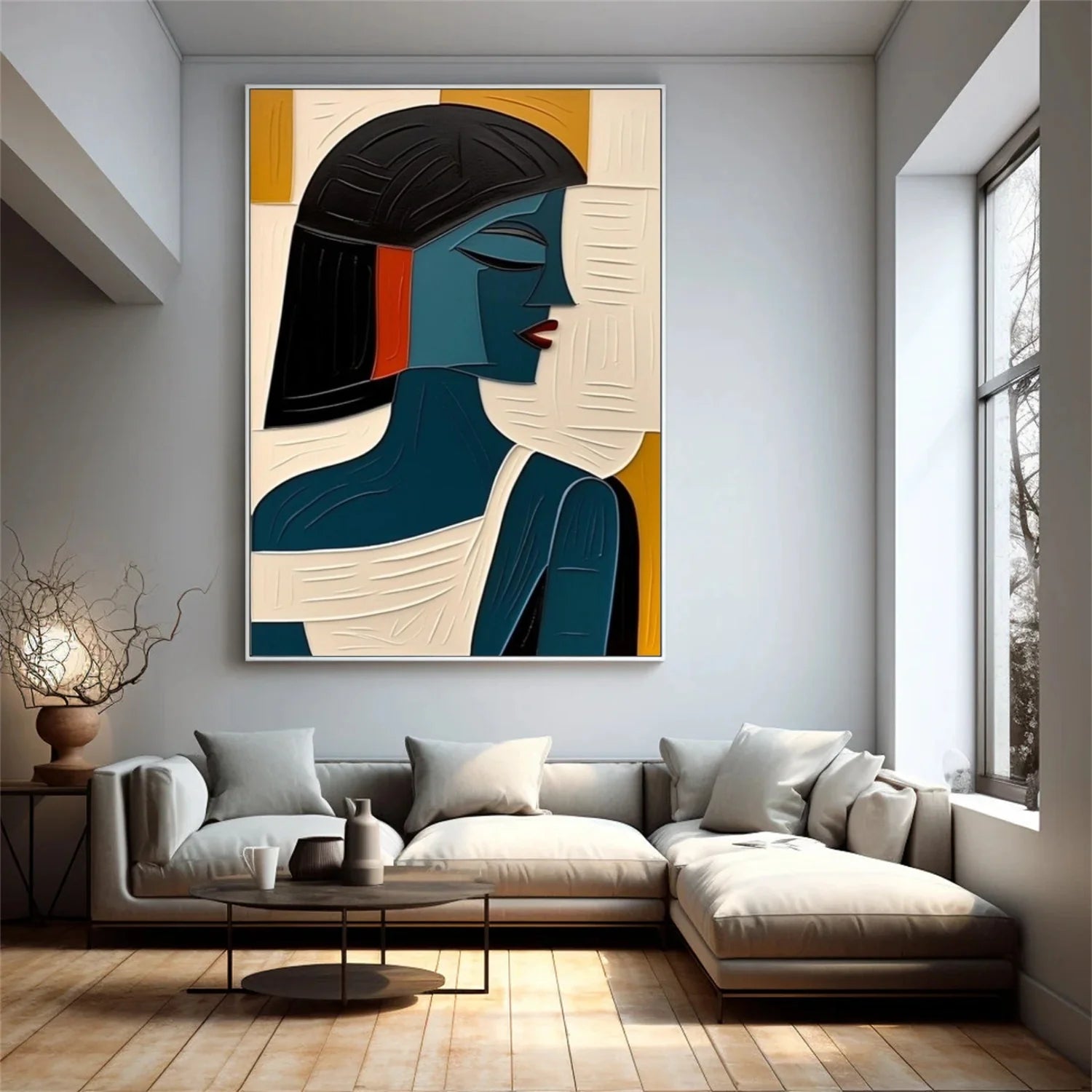 Abstract Portrait Textured Wall Art #AP069