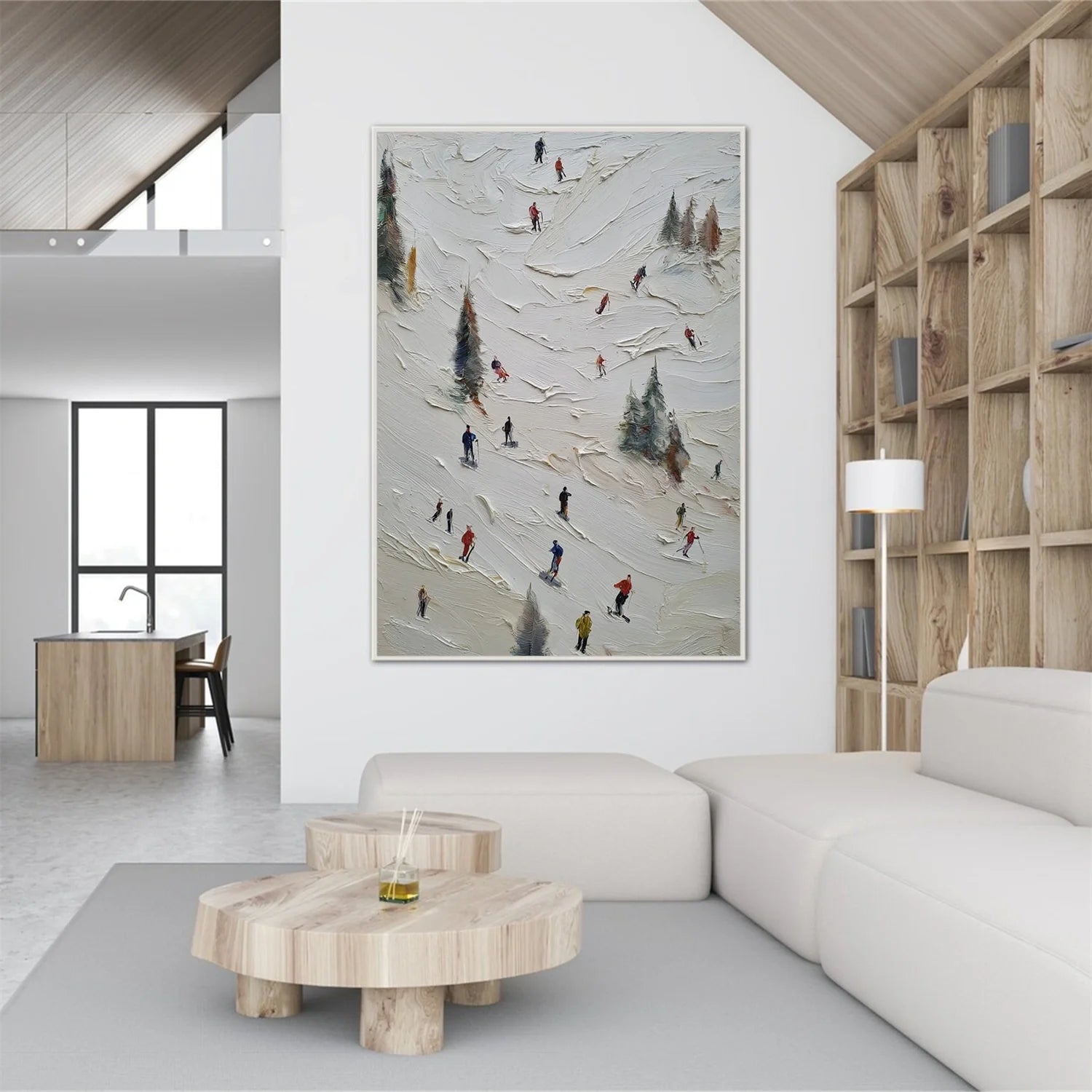 Skiing Sport Textured Wall Art #SA063