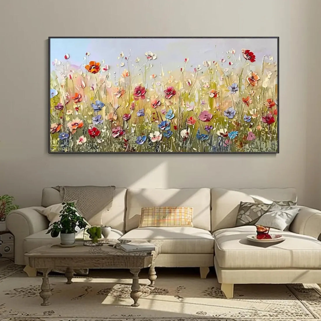 Colorful Flower Abstract Textured Wall Art #ML063