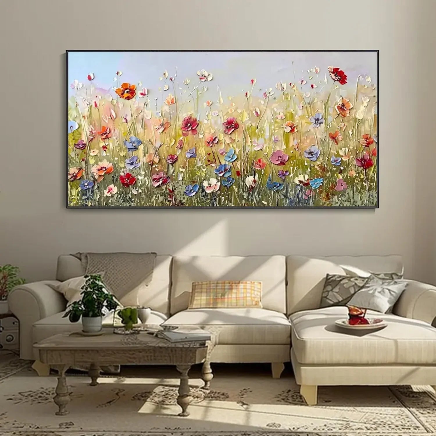 Colorful Flower Abstract Textured Wall Art #ML063