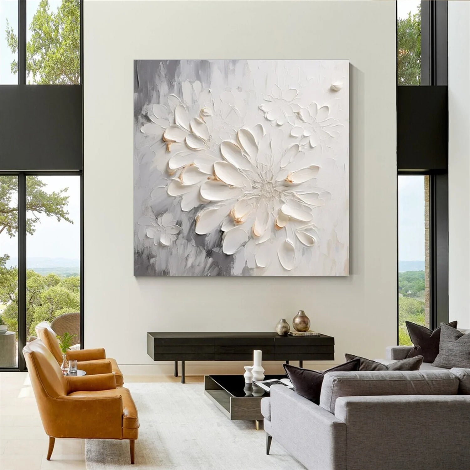 Flower & Tree Abstract Textured Wall Art #ML113