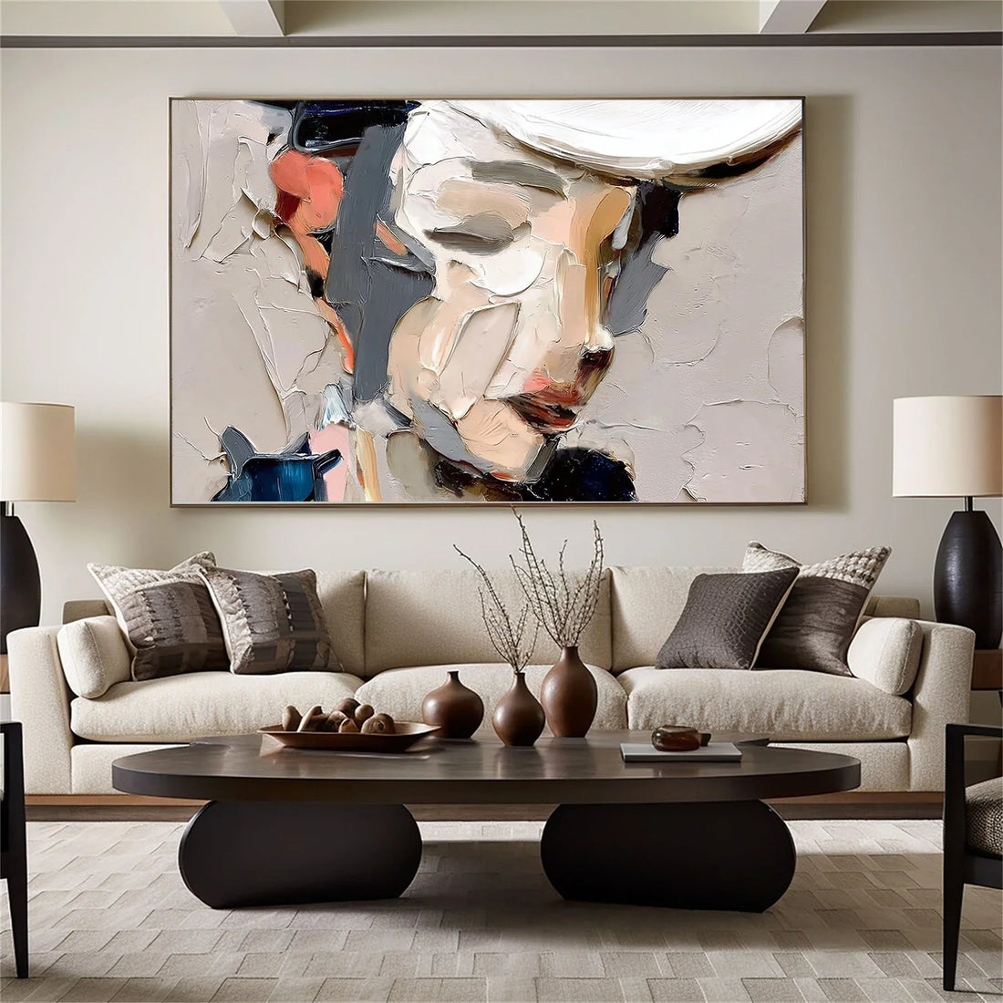 Abstract Portrait Textured Wall Art #AP123