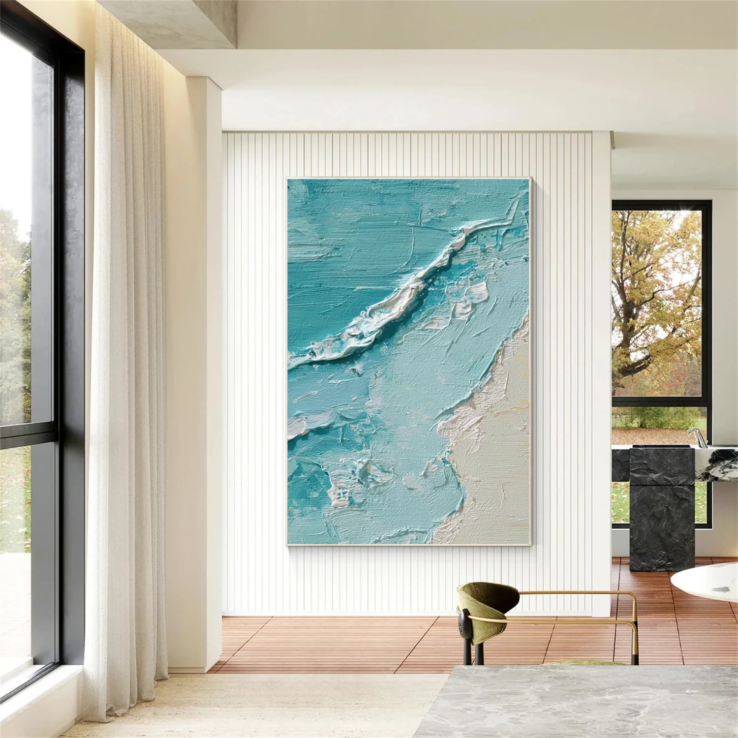 Sea & Sky Abstract Textured Wall Art #MS149