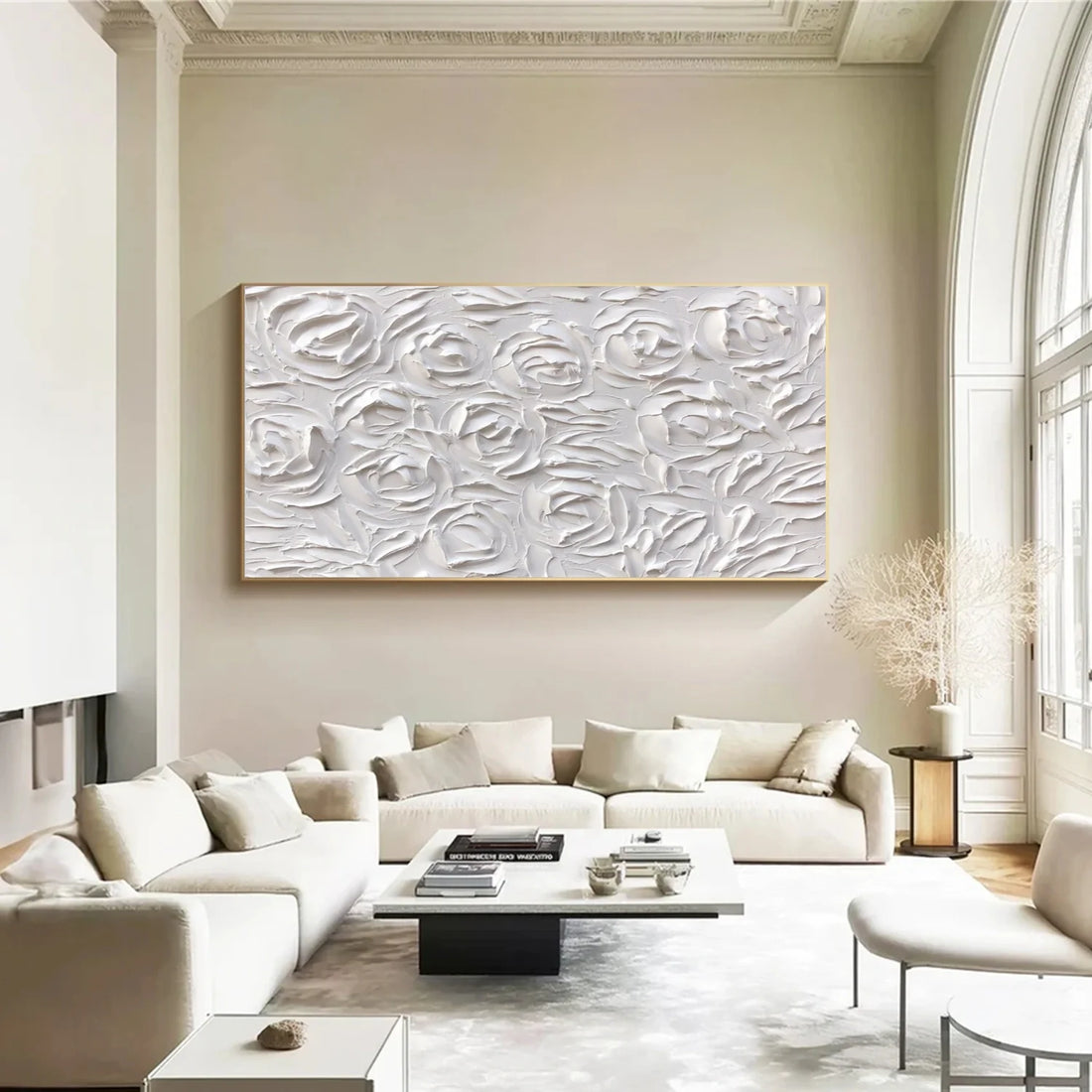 White Minimalistic Textured Art #MM234