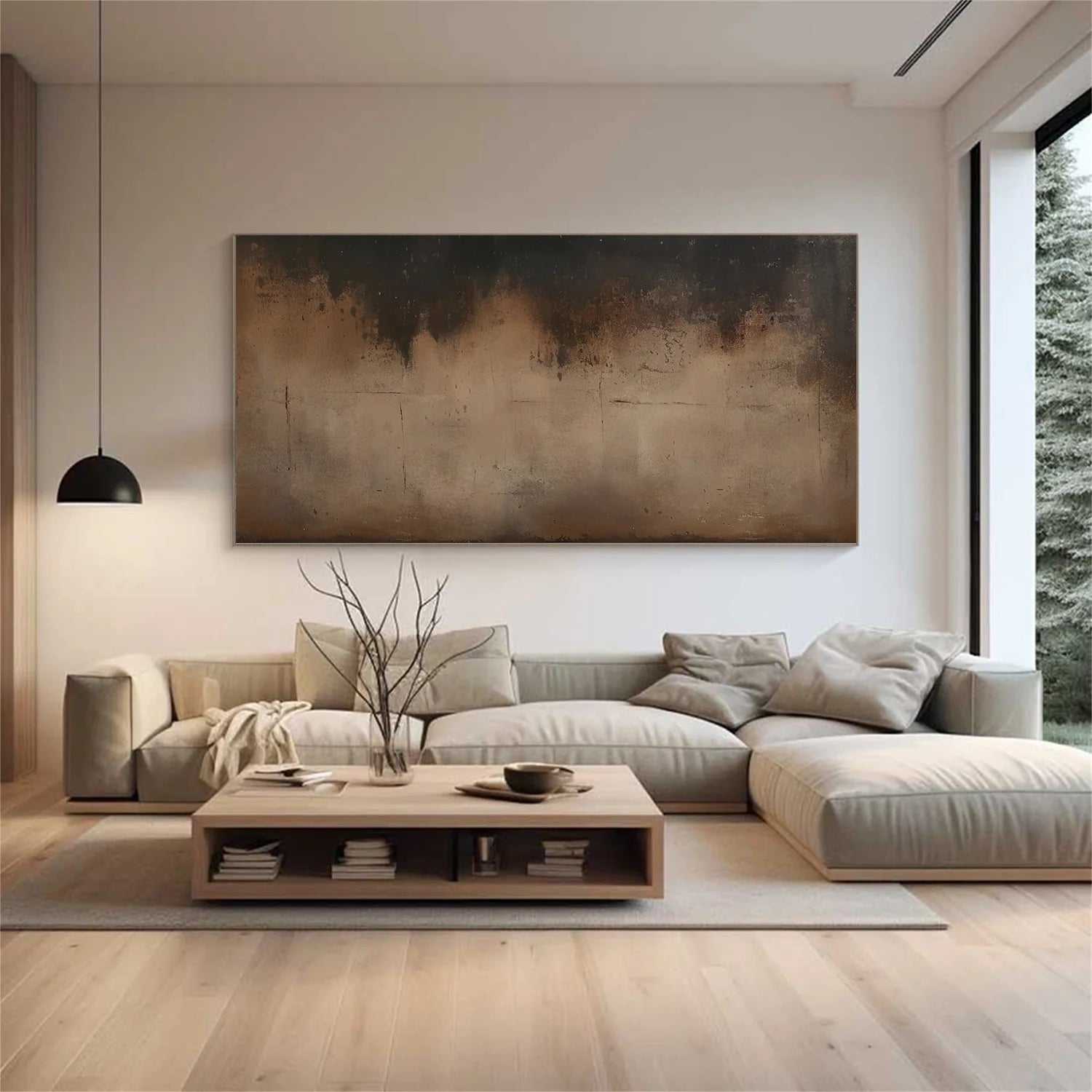 Beige and Brown Abstract Tranquility #WS522