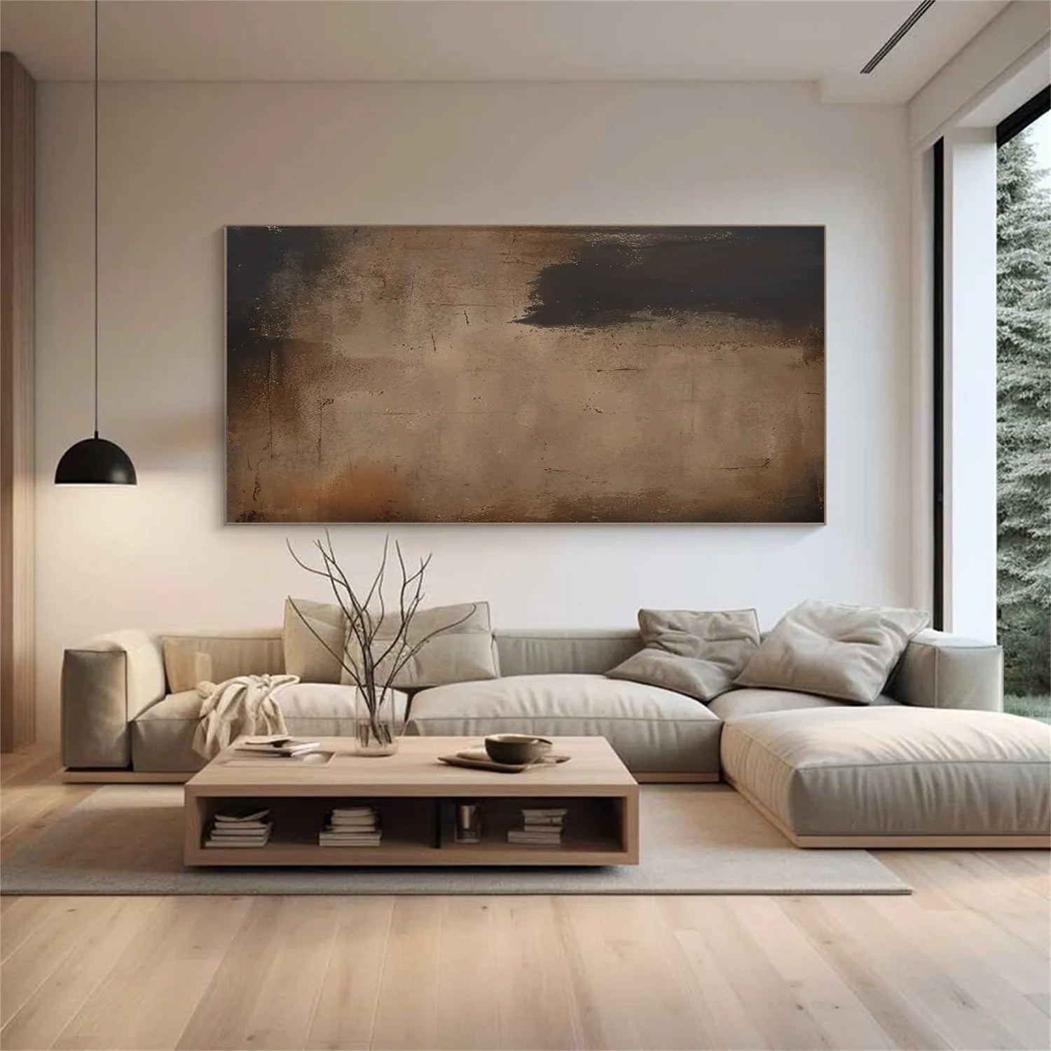 Beige and Brown Abstract Tranquility #WS523