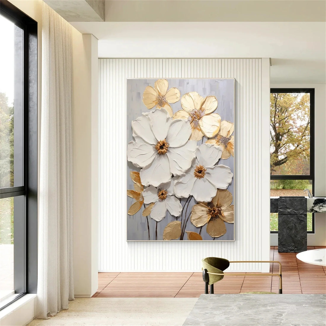 Flower & Tree Abstract Textured Wall Art #ML095