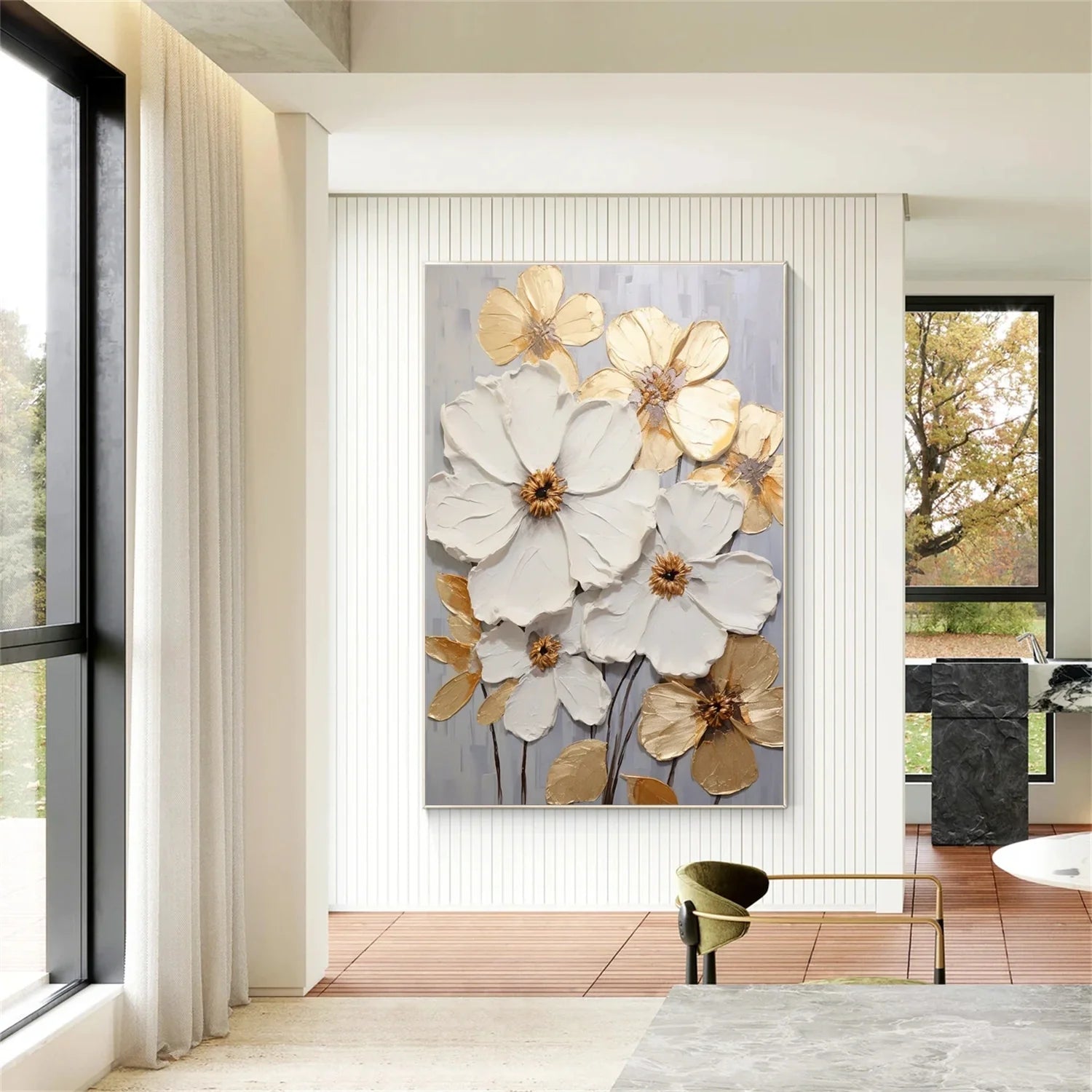 Flower & Tree Abstract Textured Wall Art #ML095