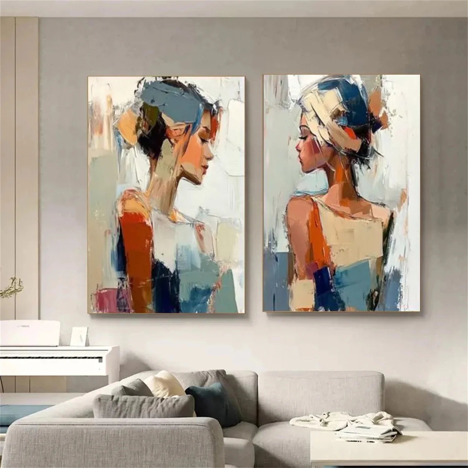 Abstract Portrait Wall Art Set of 2 #AP085