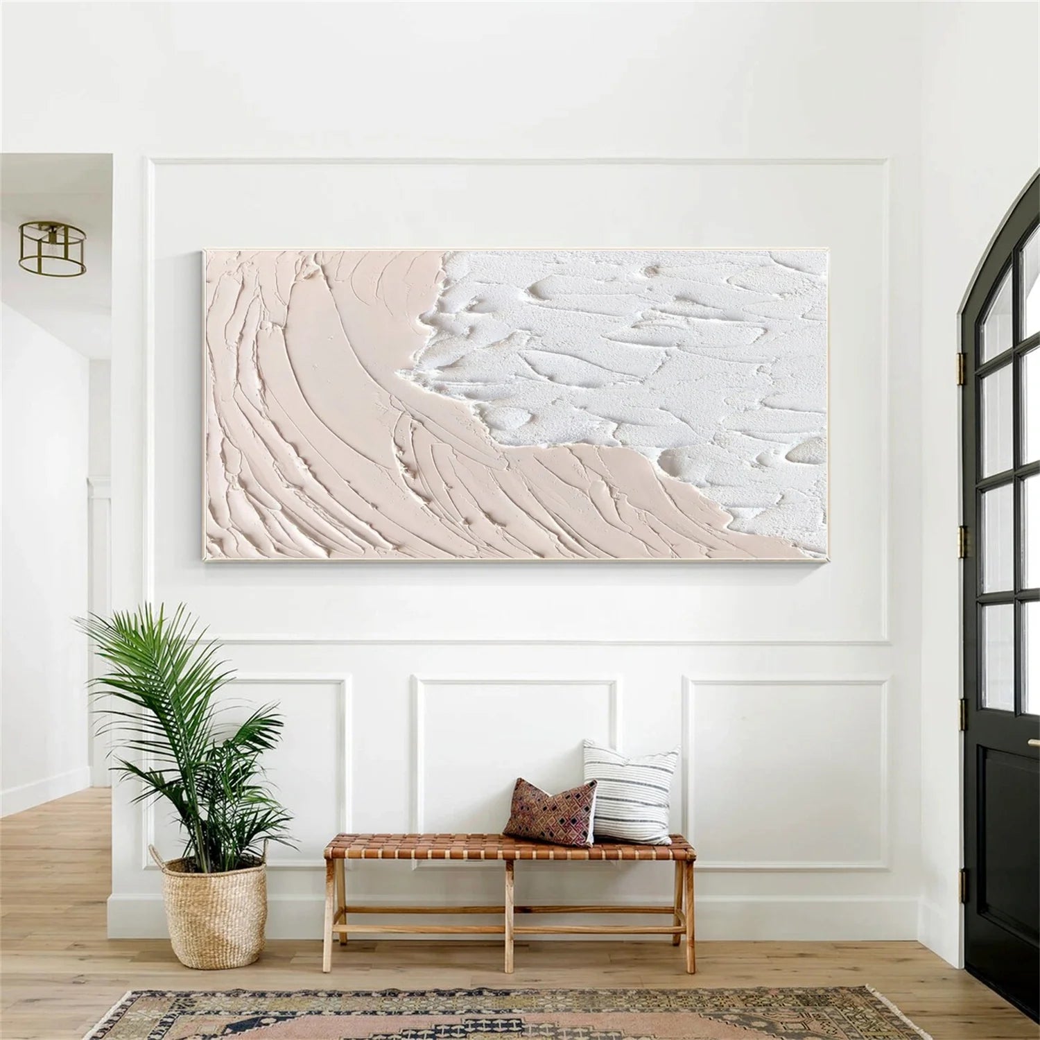 White and Beige Minimalistic Textured Art #MM233