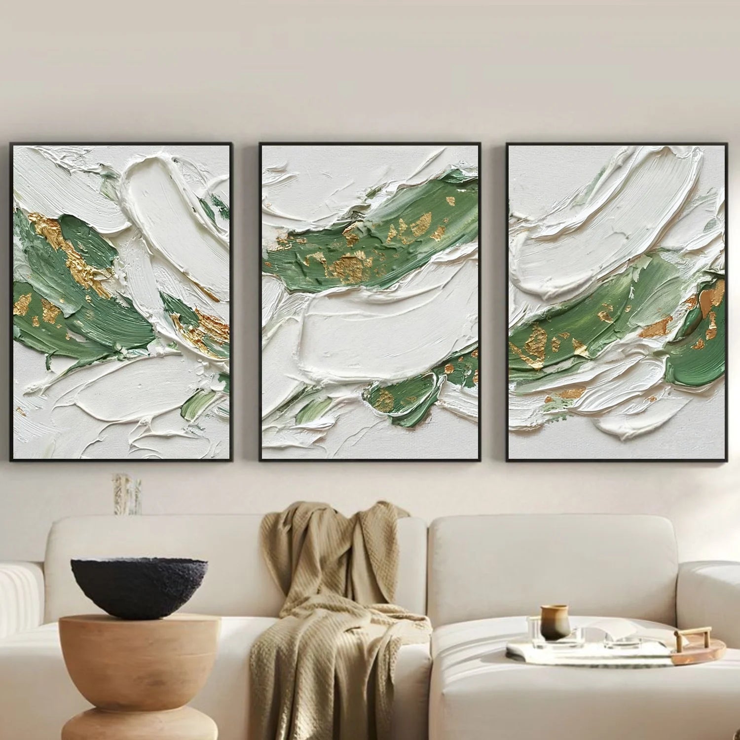 Abstract Textured Canvas Art Set of 3 #WS1003