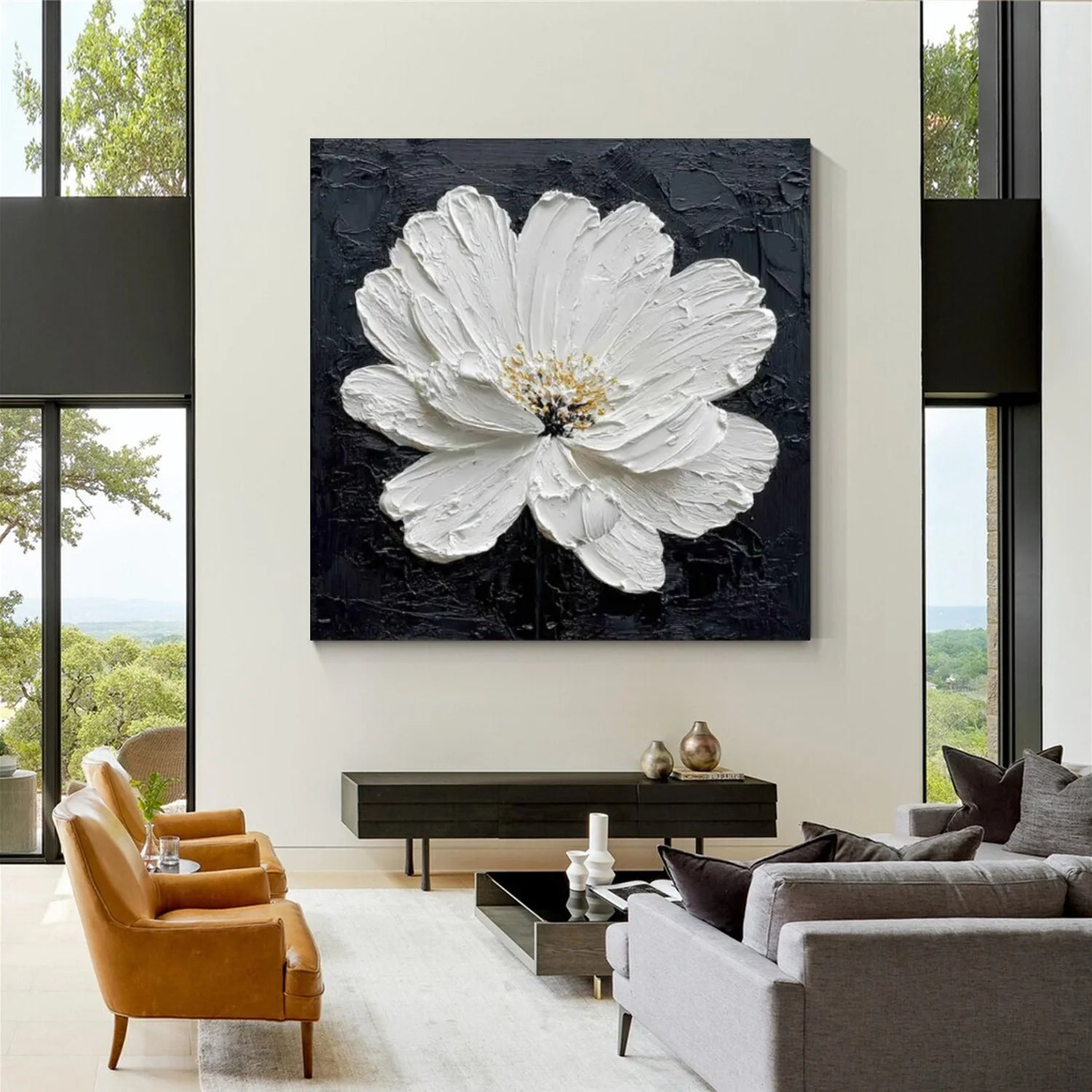 Flower & Tree Abstract Textured Wall Art #ML168