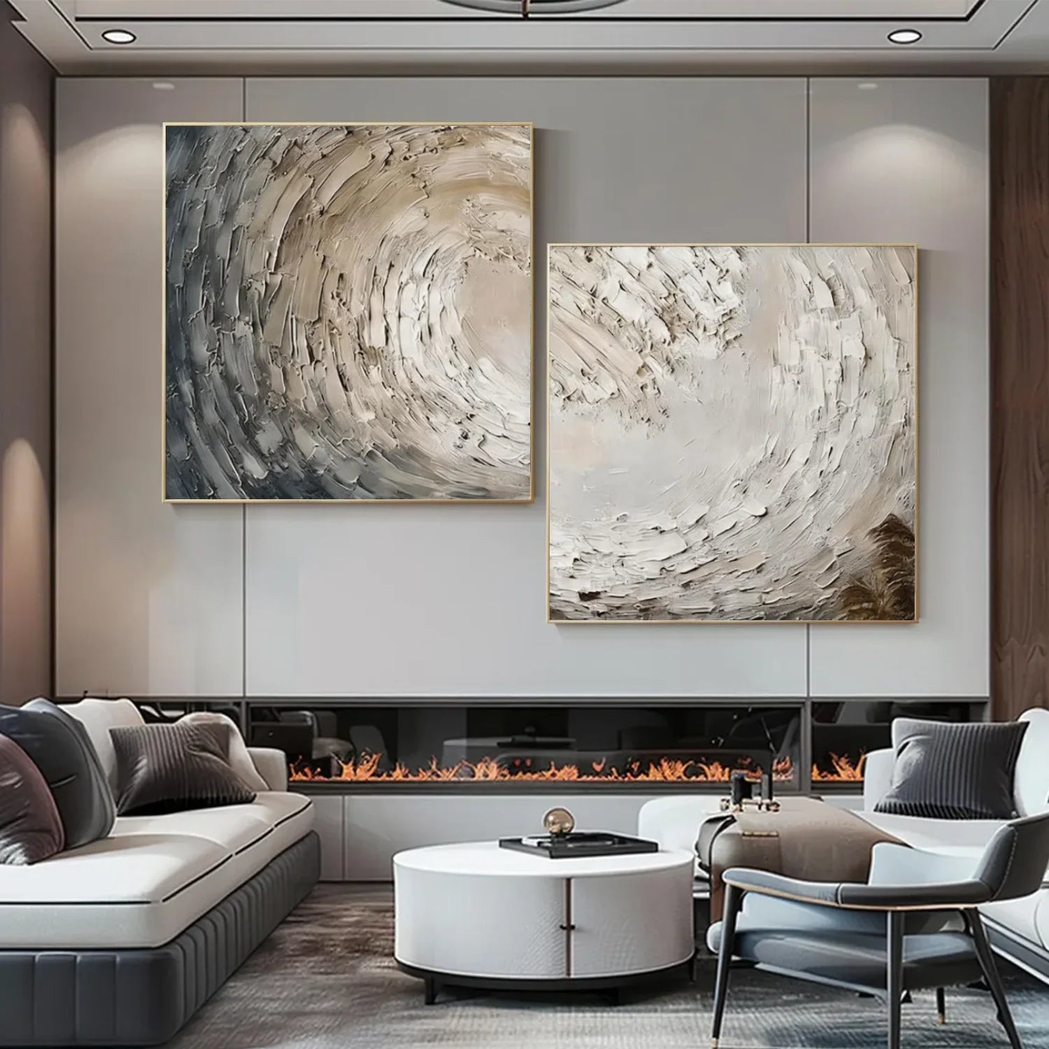 Sea & Sky Abstract Textured Wall Art Set of 2 #MS265