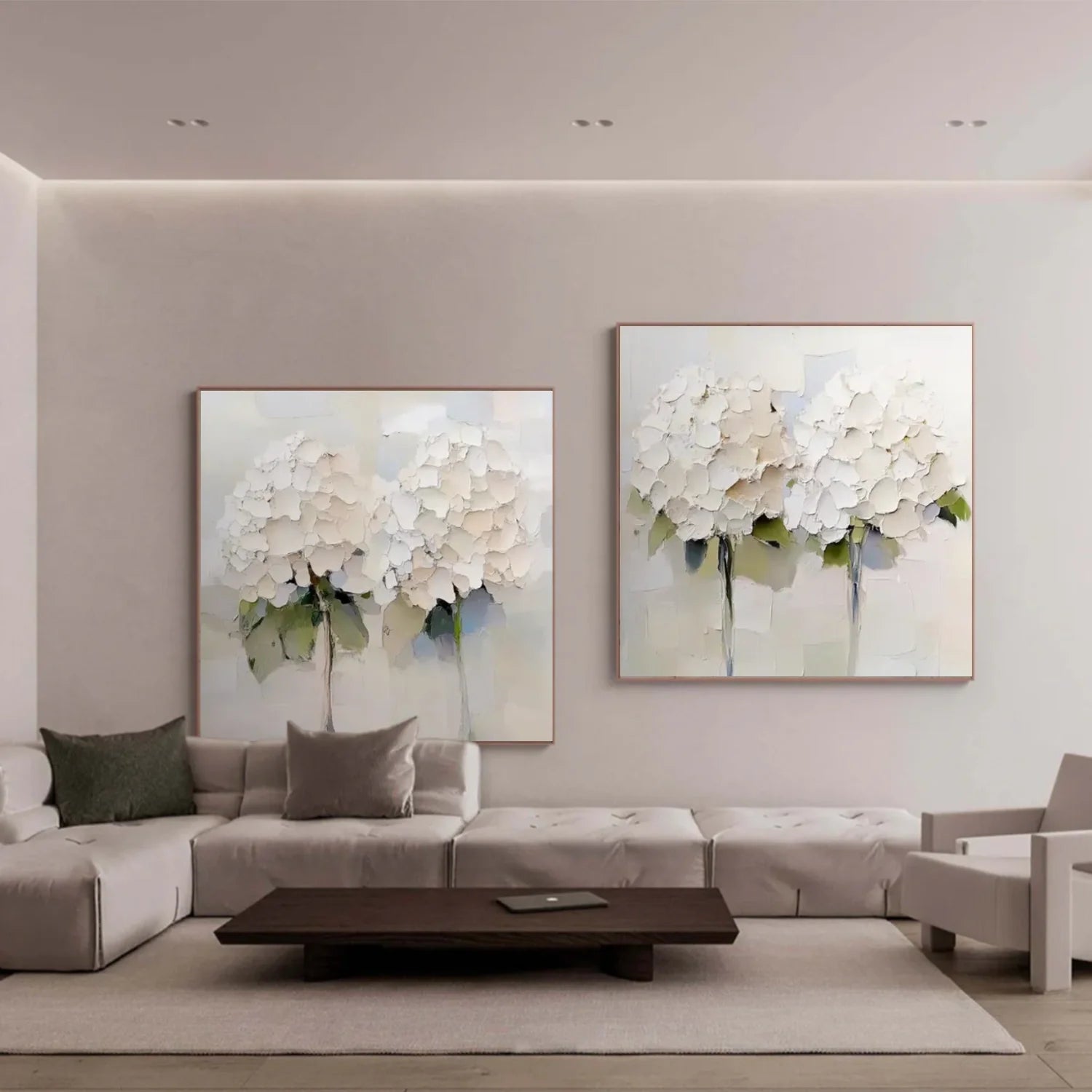 Flower & Tree Abstract Textured Wall Art Set of 2 #ML146