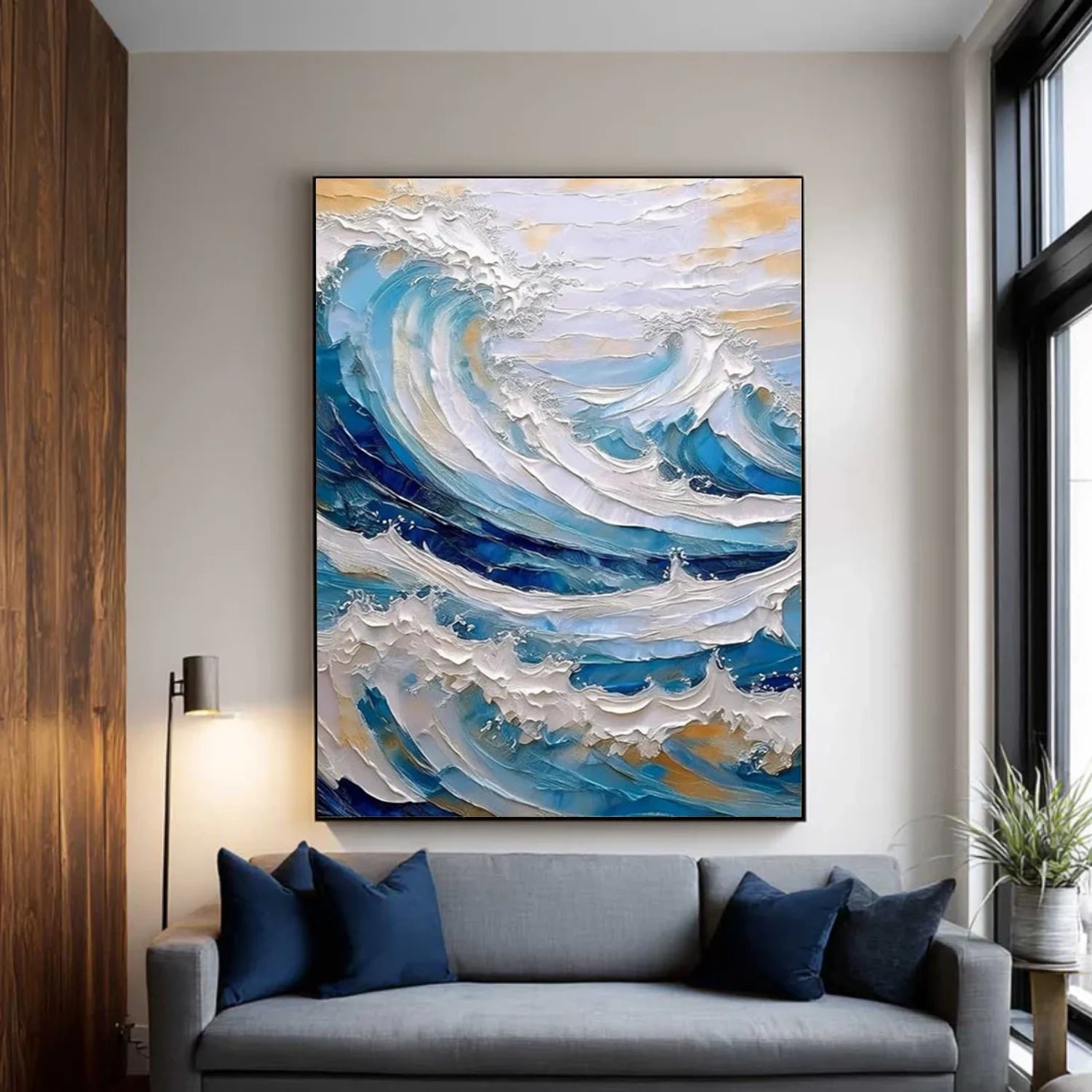 Sea & Sky Abstract Textured Wall Art #MS228