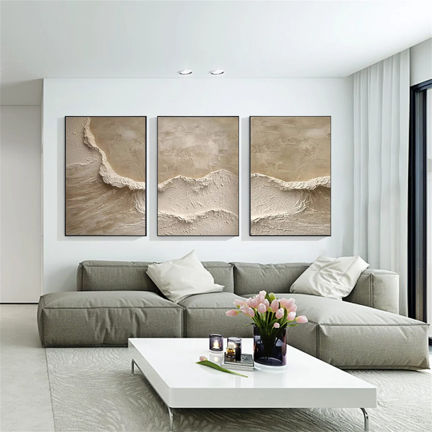 Minimalist Textured Canvas Art Set of 3 #MM257