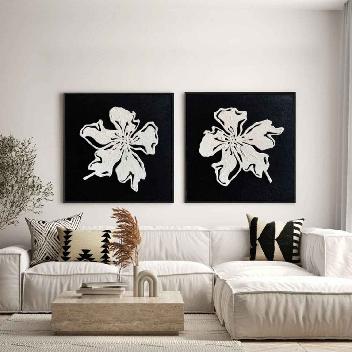 Flower & Tree Abstract Wall Art Set of 2 #ML254