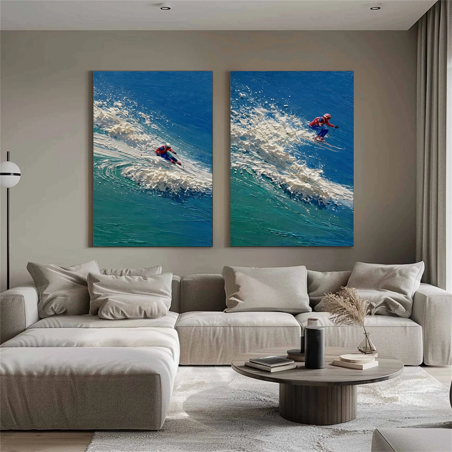 Surfing Sport Textured Wall Art Set of 2 #SA094