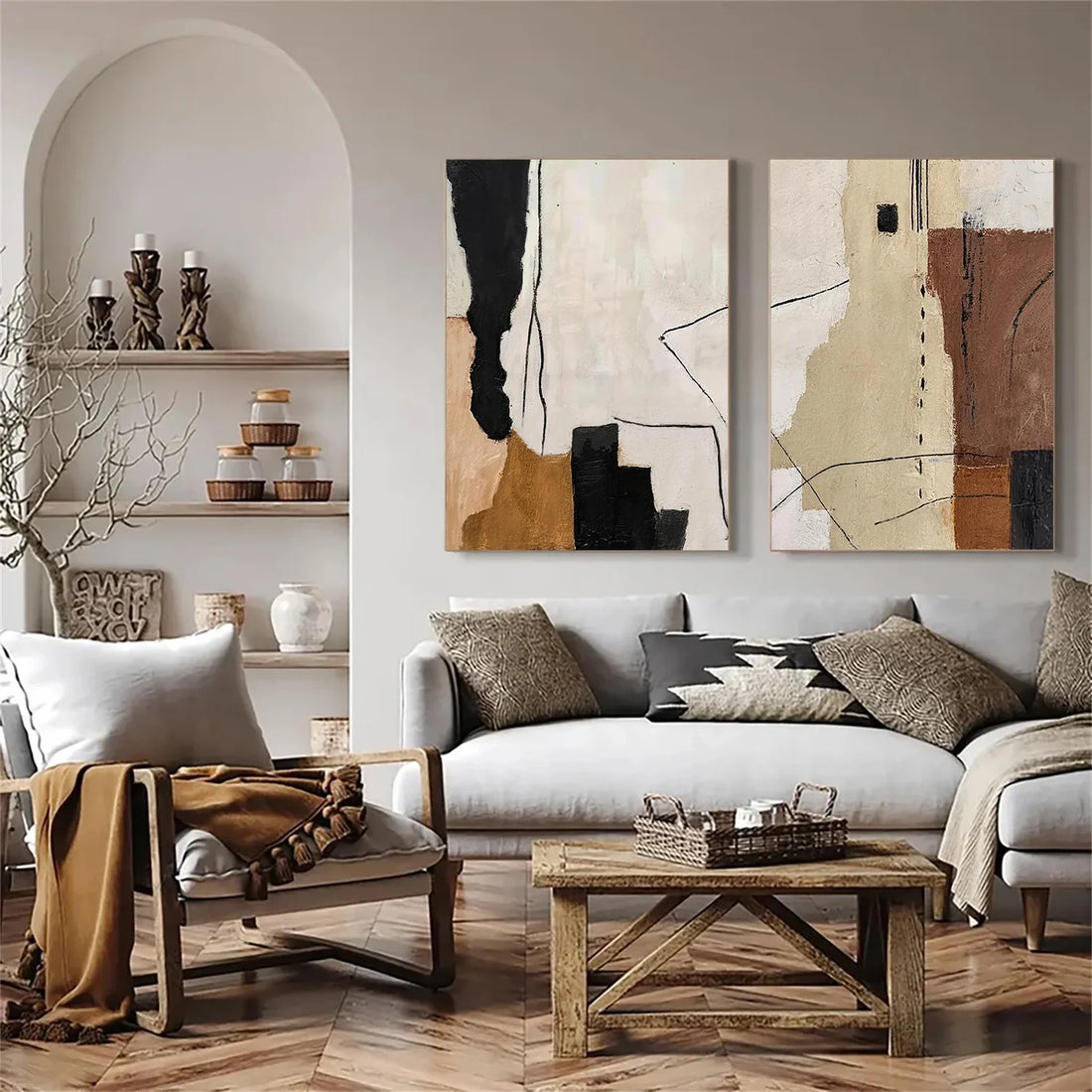 Abstract Canvas Art Set of 2 #WS1068