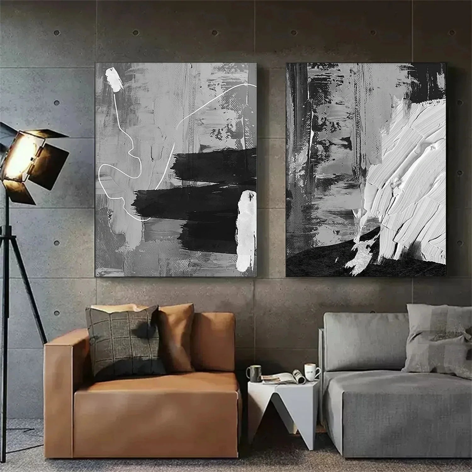 Minimalist Textured Canvas Art Set of 2 #MM296