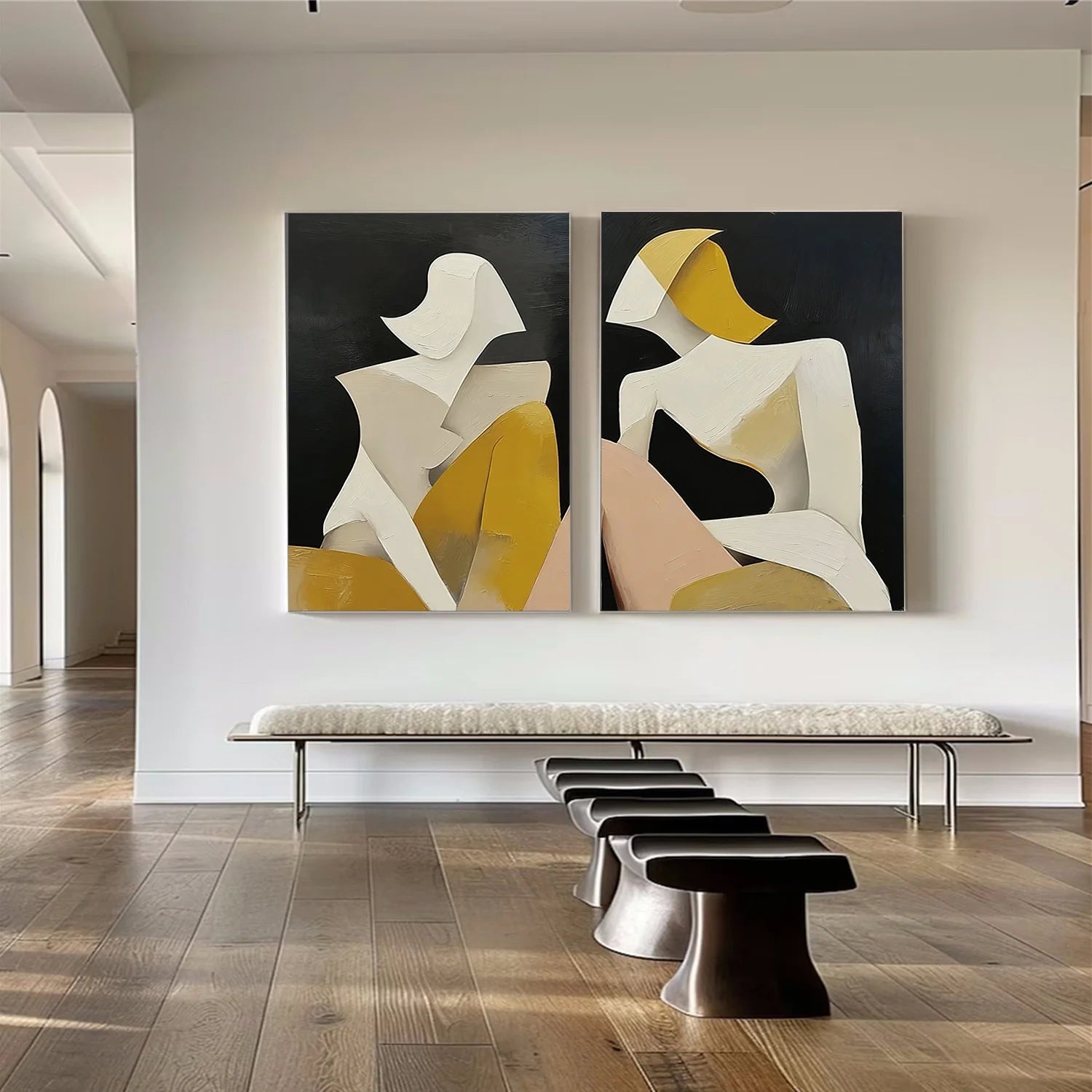 Abstract Portrait Wall Art Set of 2 #AP082